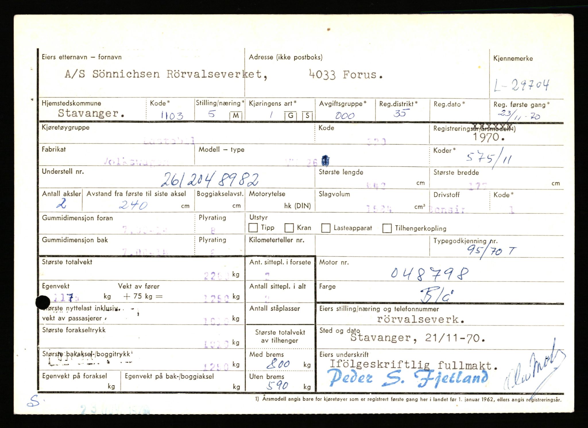 Stavanger trafikkstasjon, AV/SAST-A-101942/0/F/L0048: L-29100 - L-29899, 1930-1971, p. 1627