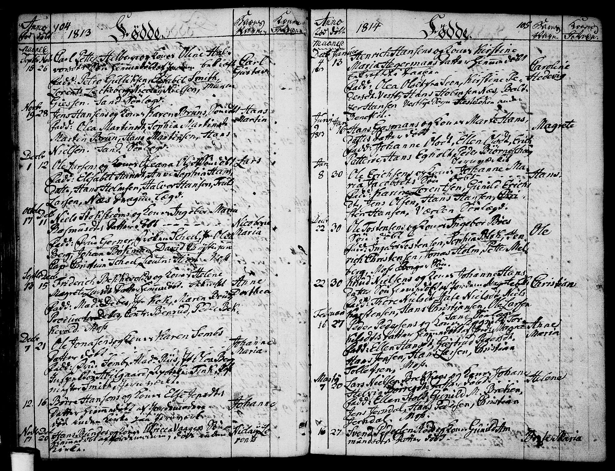 Moss prestekontor Kirkebøker, SAO/A-2003/F/Fa/L0003: Parish register (official) no. I 3, 1779-1814, p. 104-105