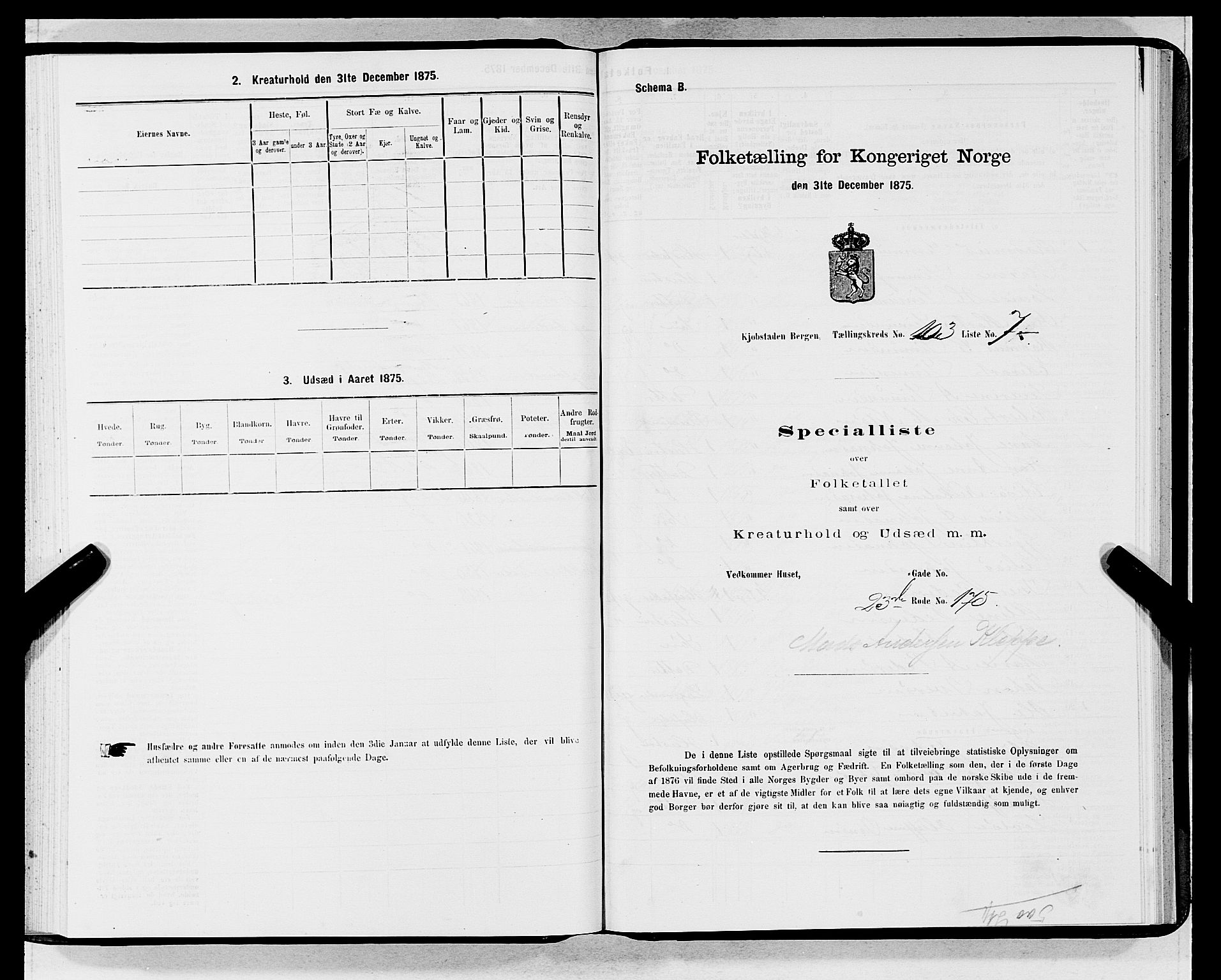 SAB, 1875 census for 1301 Bergen, 1875, p. 5580