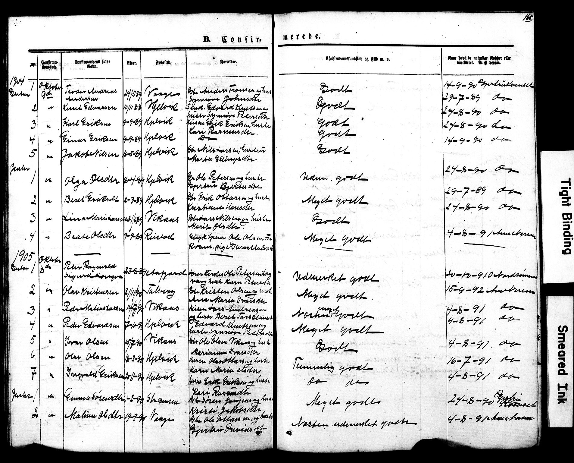 Ministerialprotokoller, klokkerbøker og fødselsregistre - Møre og Romsdal, SAT/A-1454/550/L0618: Parish register (copy) no. 550C01, 1870-1927, p. 165