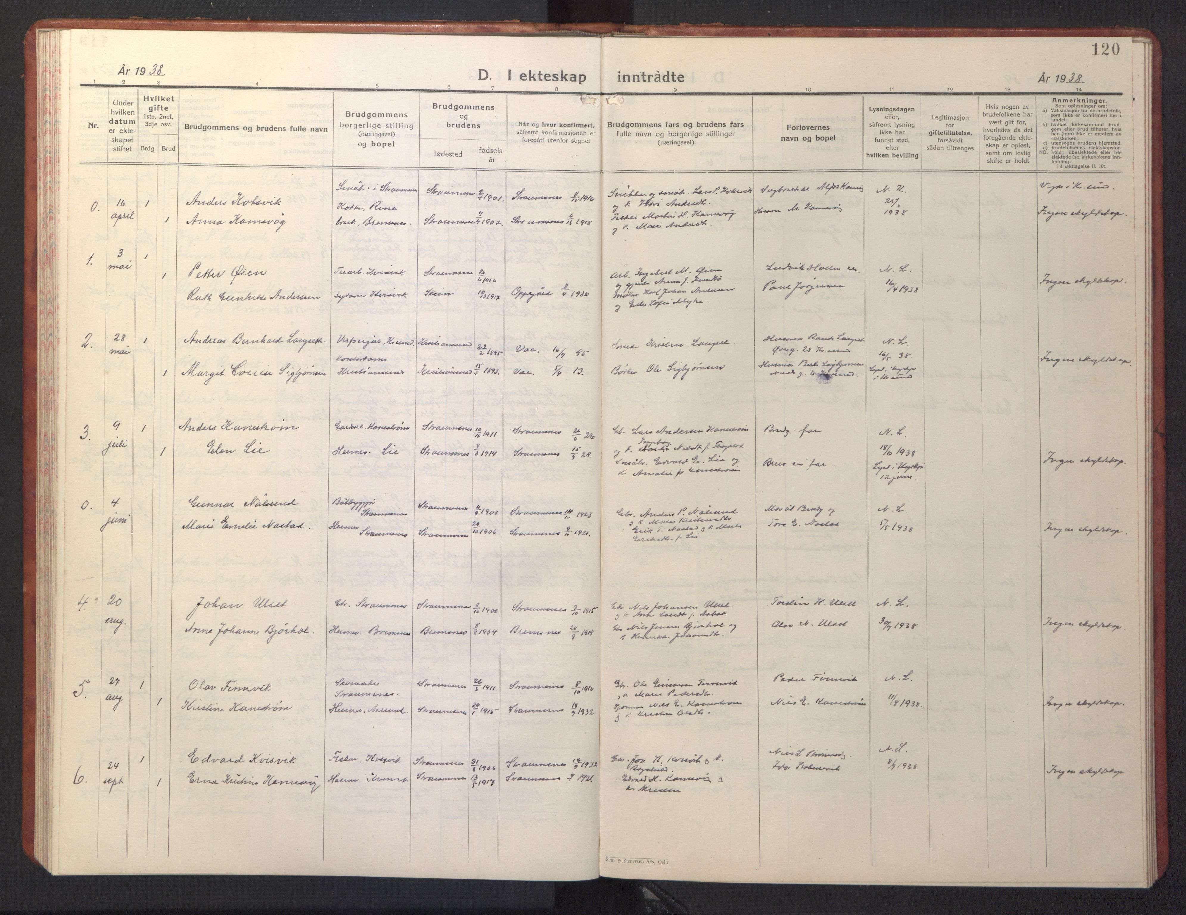 Ministerialprotokoller, klokkerbøker og fødselsregistre - Møre og Romsdal, AV/SAT-A-1454/587/L1002: Parish register (copy) no. 587C02, 1926-1951, p. 120