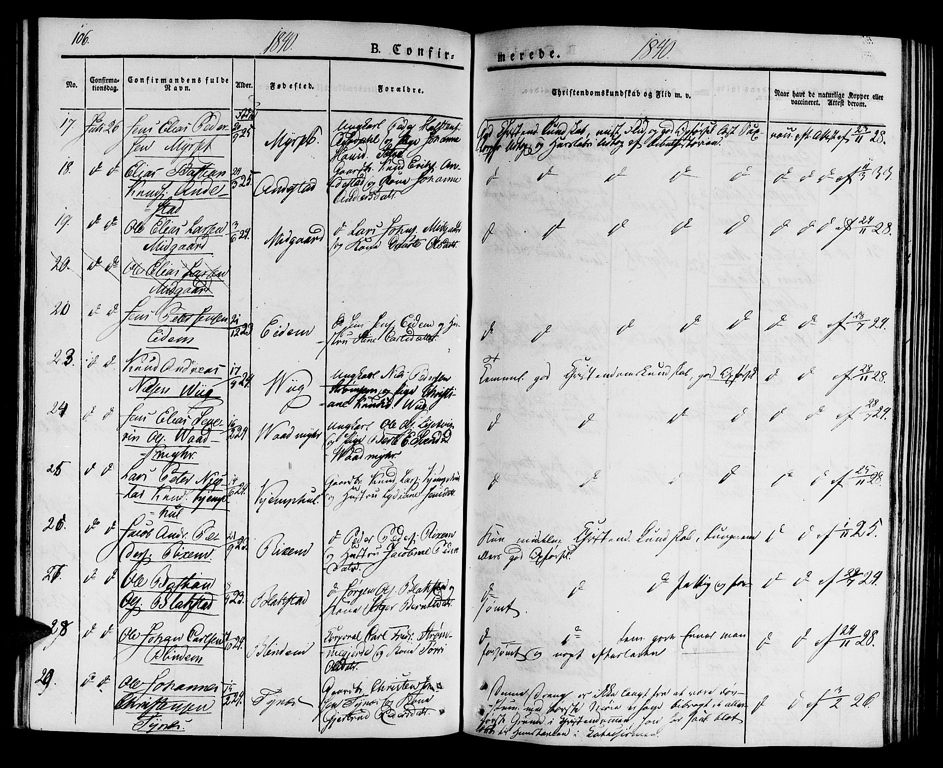 Ministerialprotokoller, klokkerbøker og fødselsregistre - Møre og Romsdal, SAT/A-1454/522/L0311: Parish register (official) no. 522A06, 1832-1842, p. 106