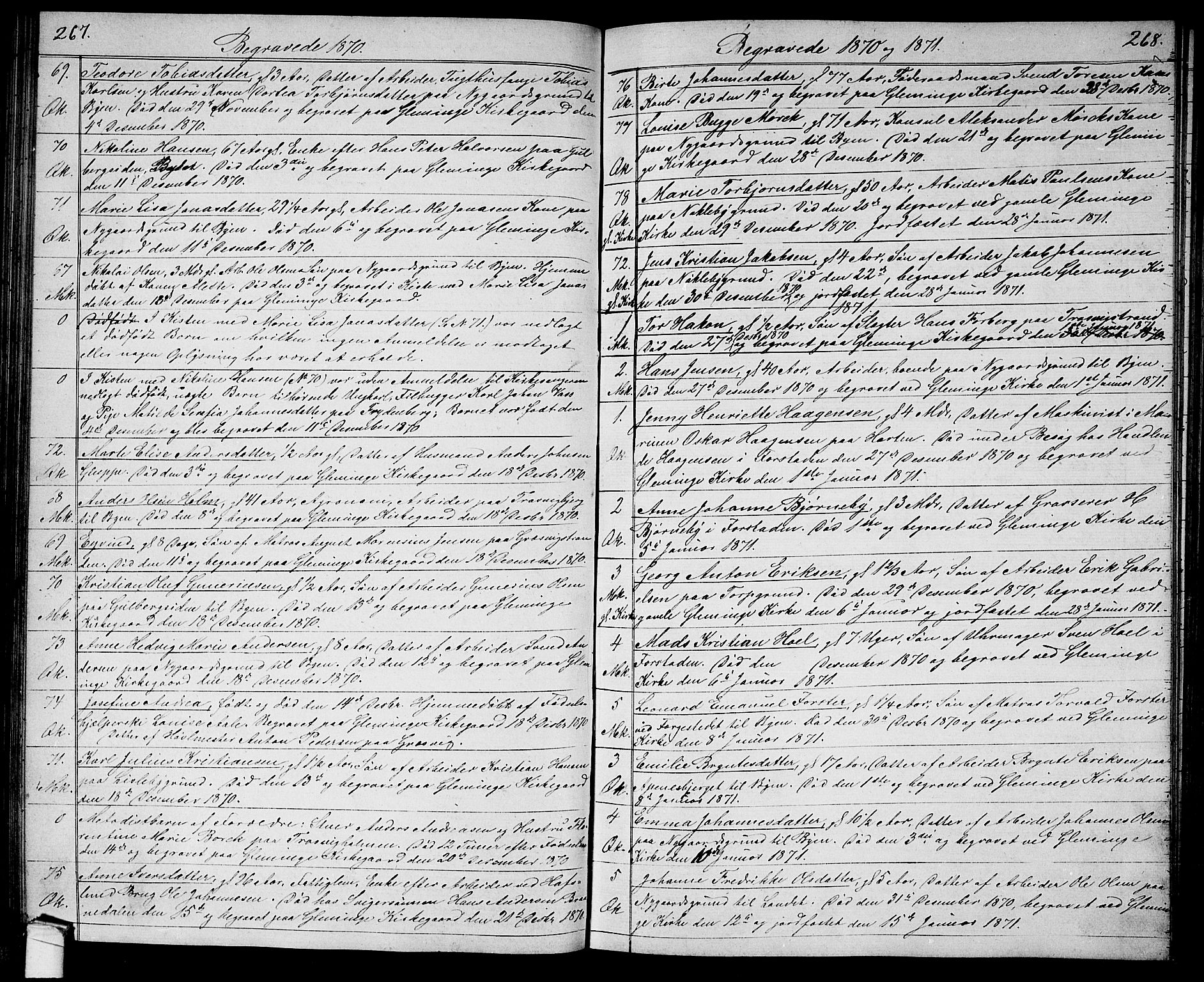 Glemmen prestekontor Kirkebøker, SAO/A-10908/G/Ga/L0004: Parish register (copy) no. 4, 1867-1875, p. 267-268