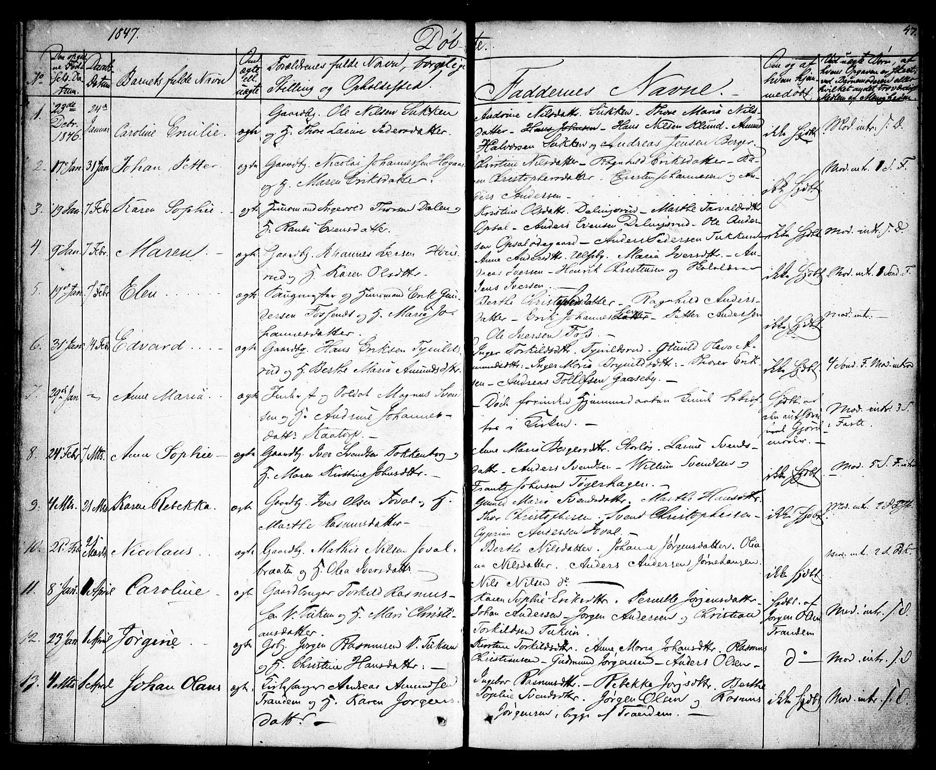 Rødenes prestekontor Kirkebøker, AV/SAO-A-2005/F/Fa/L0005: Parish register (official) no. I 5, 1838-1849, p. 47