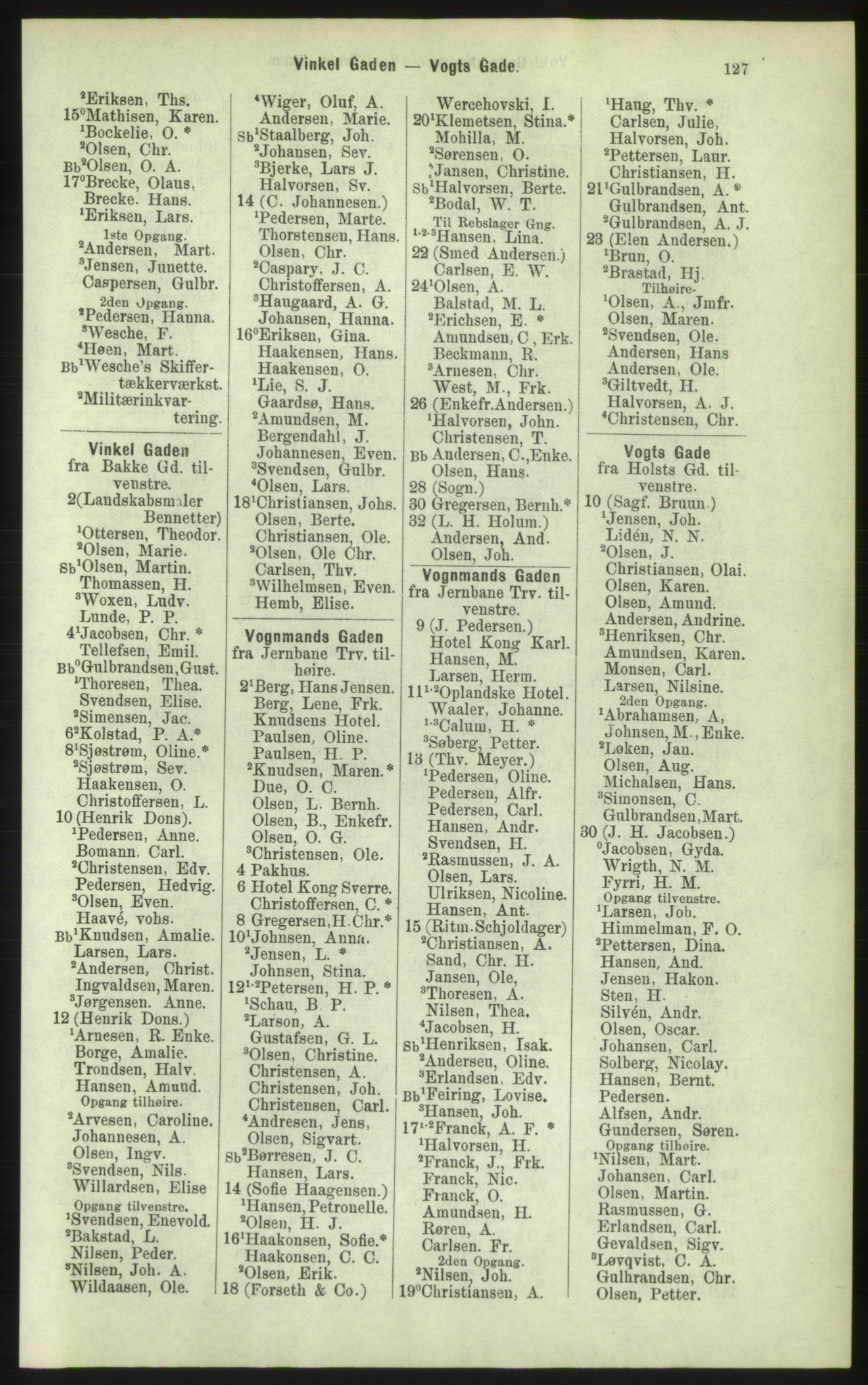 Kristiania/Oslo adressebok, PUBL/-, 1884, p. 127