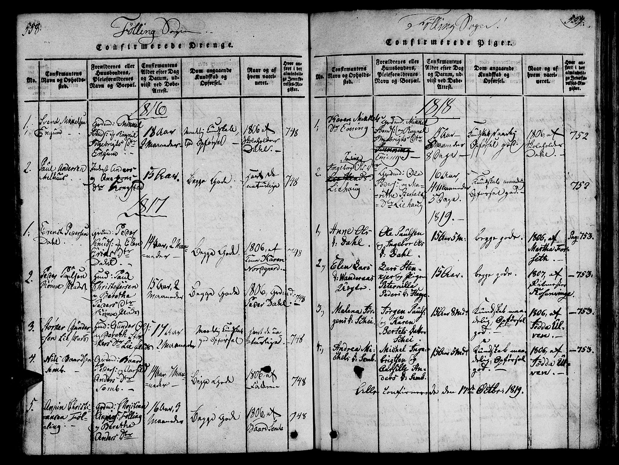 Ministerialprotokoller, klokkerbøker og fødselsregistre - Nord-Trøndelag, SAT/A-1458/746/L0441: Parish register (official) no. 746A03 /4, 1816-1827, p. 558-559