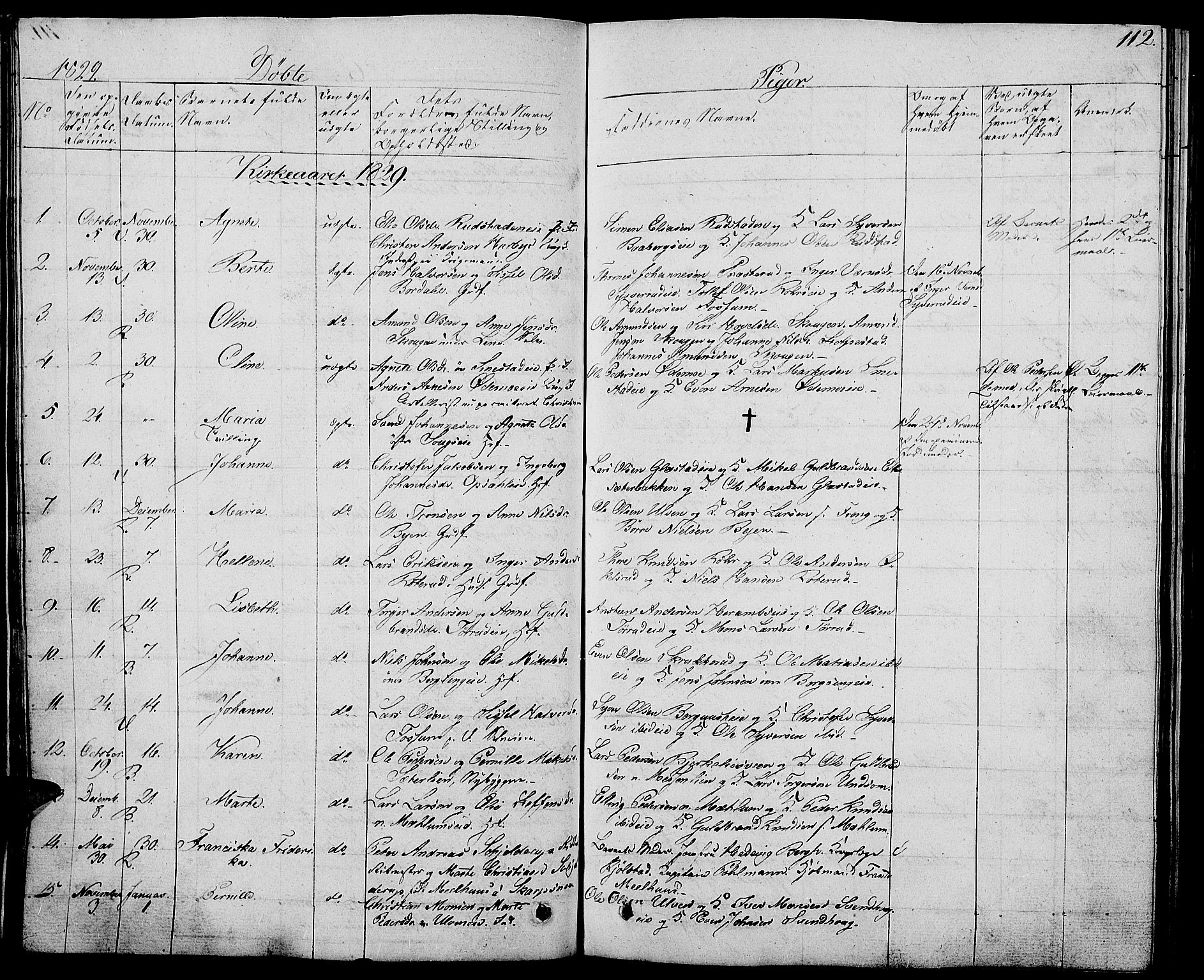 Ringsaker prestekontor, AV/SAH-PREST-014/L/La/L0004: Parish register (copy) no. 4, 1827-1838, p. 112