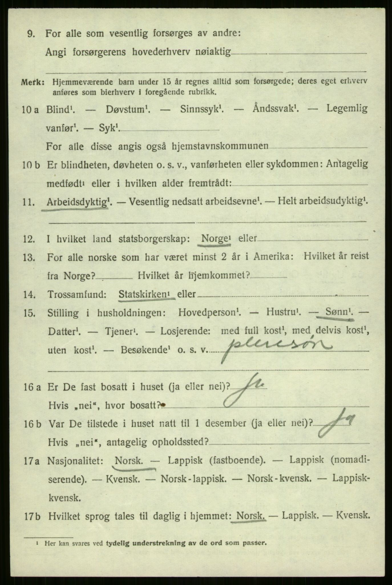 SATØ, 1920 census for Nordreisa, 1920, p. 1956