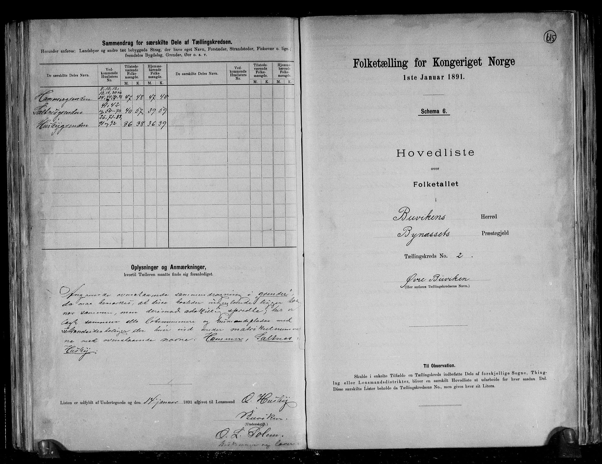 RA, 1891 census for 1656 Buvik, 1891, p. 7