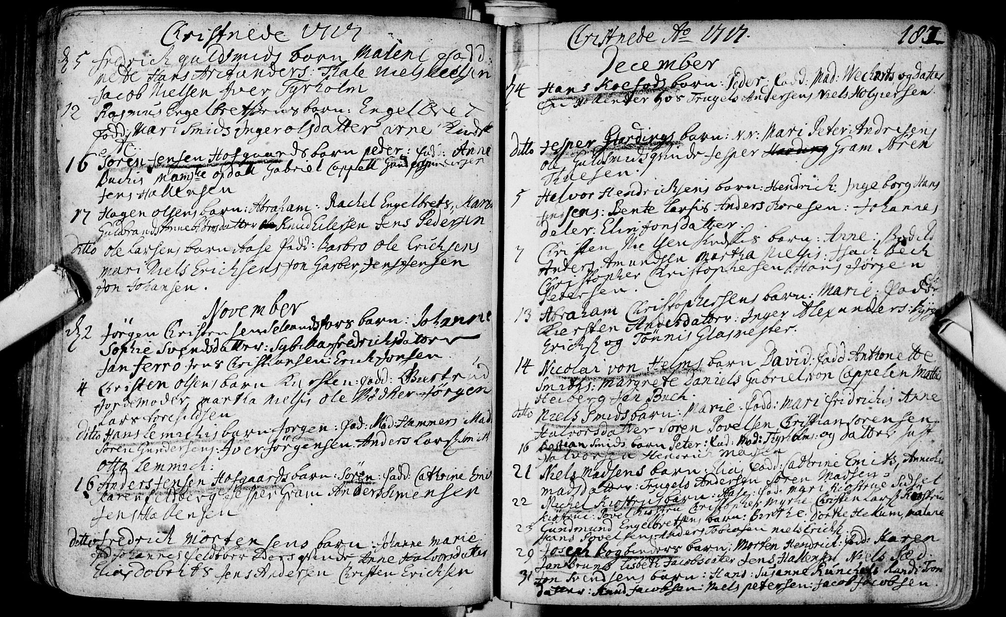 Bragernes kirkebøker, AV/SAKO-A-6/F/Fa/L0003: Parish register (official) no. I 3, 1706-1734, p. 182