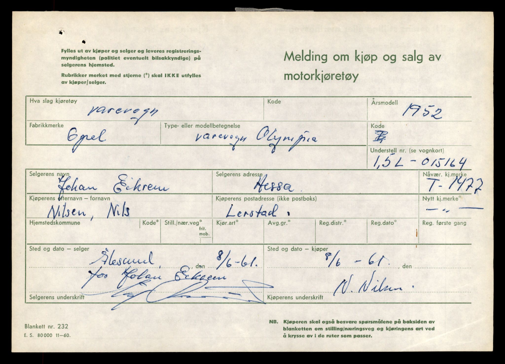 Møre og Romsdal vegkontor - Ålesund trafikkstasjon, SAT/A-4099/F/Fe/L0013: Registreringskort for kjøretøy T 1451 - T 1564, 1927-1998, p. 489