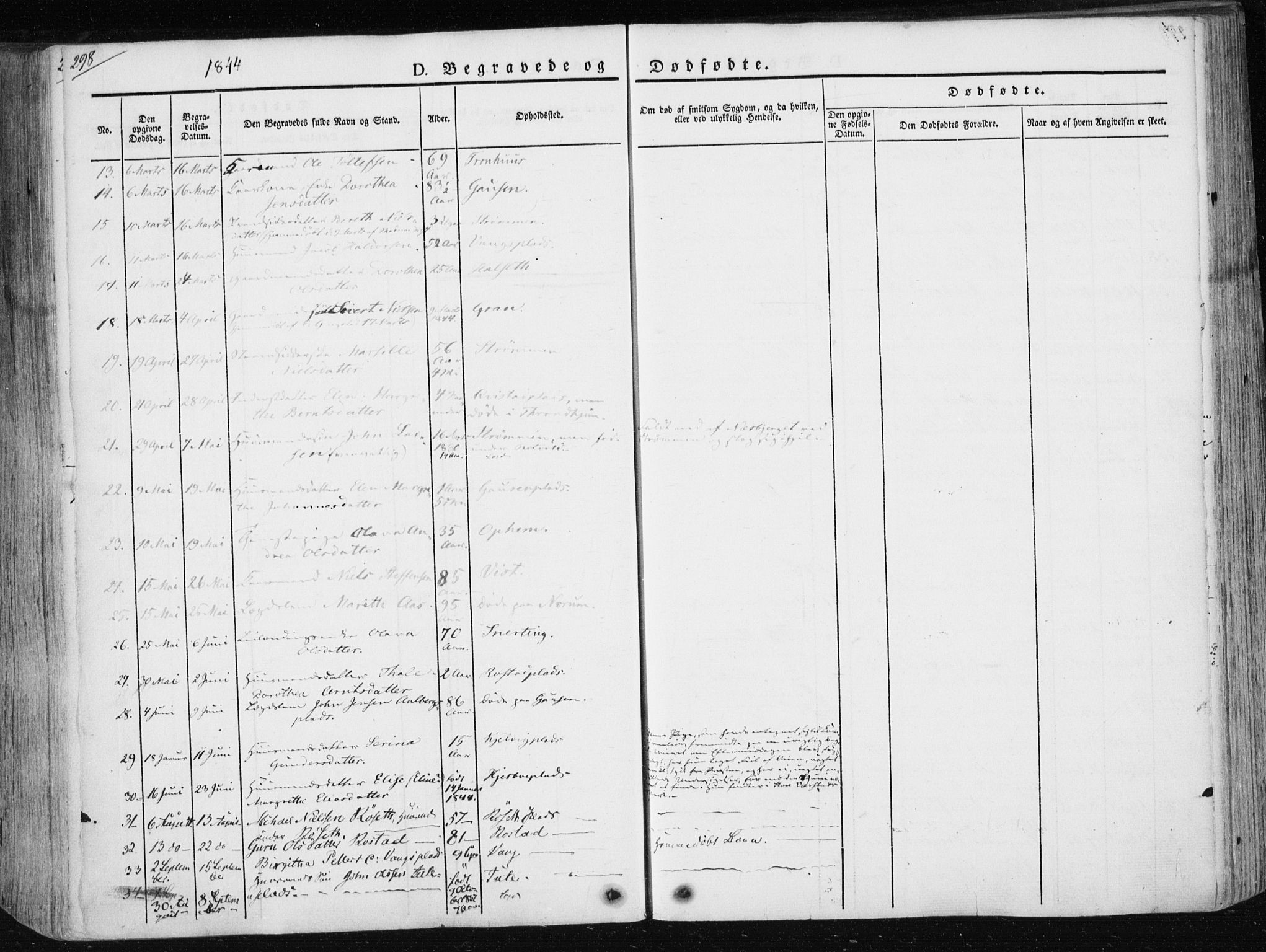 Ministerialprotokoller, klokkerbøker og fødselsregistre - Nord-Trøndelag, AV/SAT-A-1458/730/L0280: Parish register (official) no. 730A07 /1, 1840-1854, p. 298