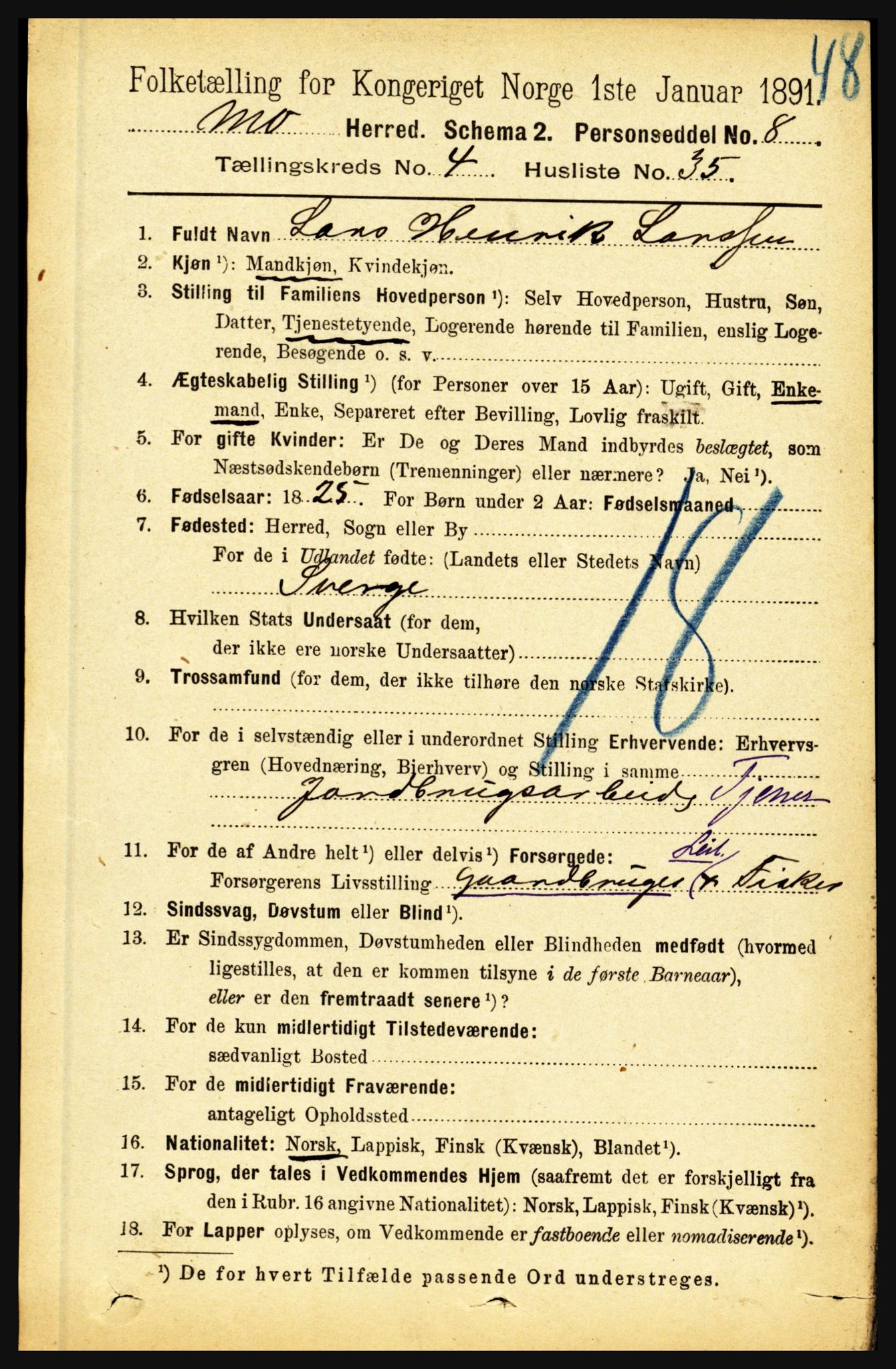 RA, 1891 census for 1833 Mo, 1891, p. 1866