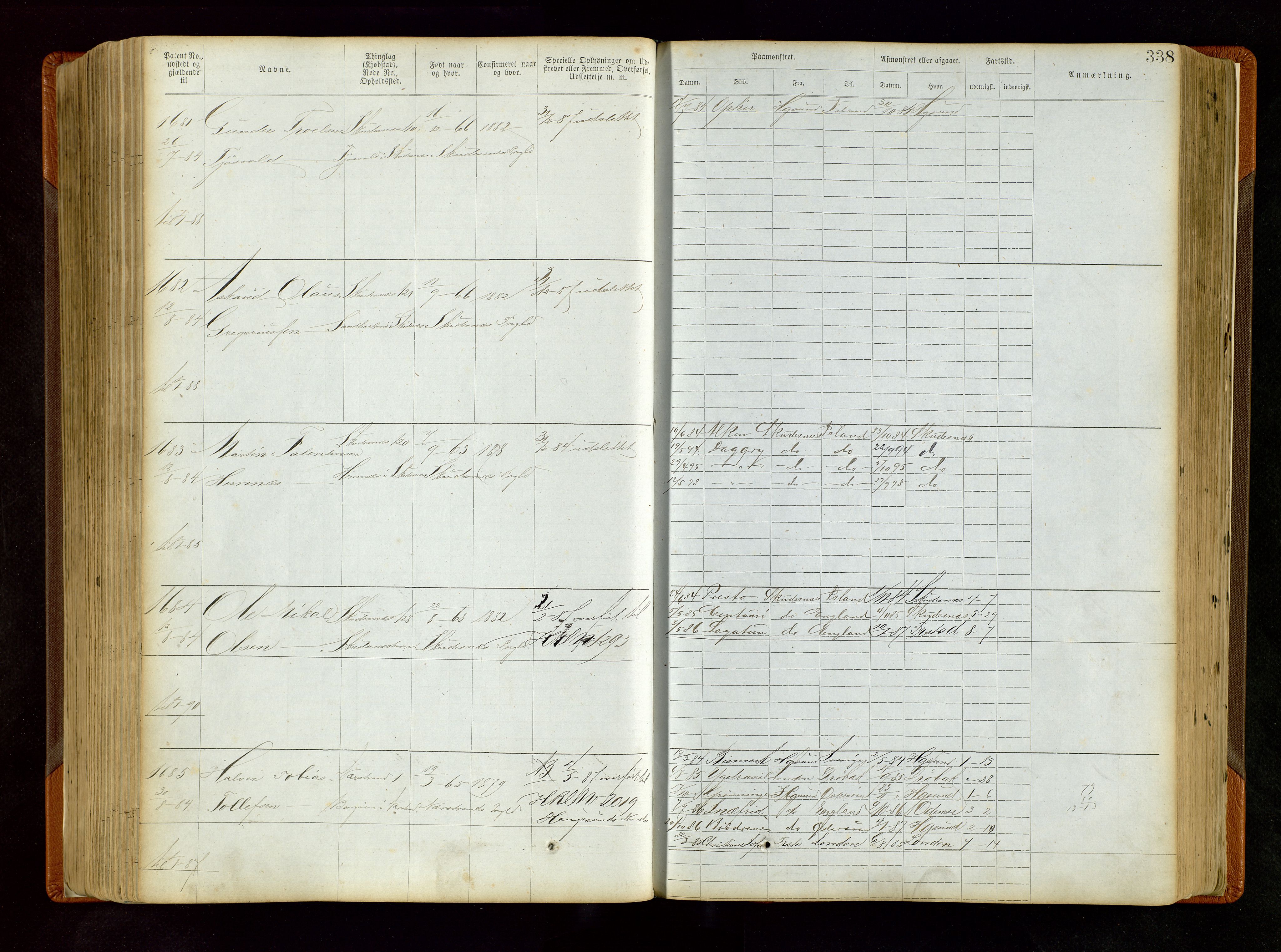 Haugesund sjømannskontor, AV/SAST-A-102007/F/Ff/L0001: Sjøfartsrulle Skudenes krets nr 1-2742, 1868-1948, p. 338