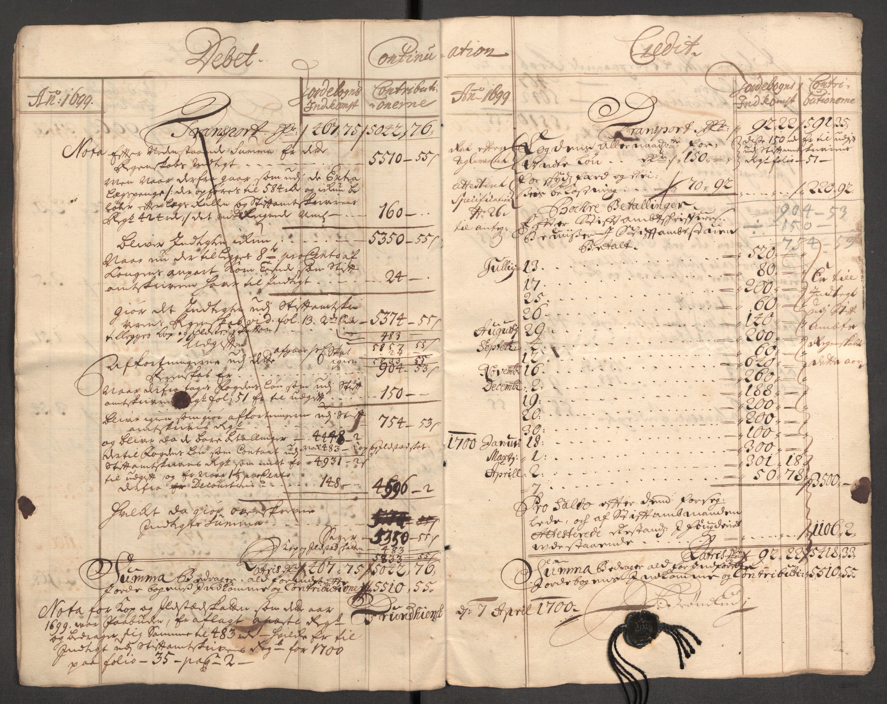 Rentekammeret inntil 1814, Reviderte regnskaper, Fogderegnskap, AV/RA-EA-4092/R57/L3853: Fogderegnskap Fosen, 1698-1699, p. 198