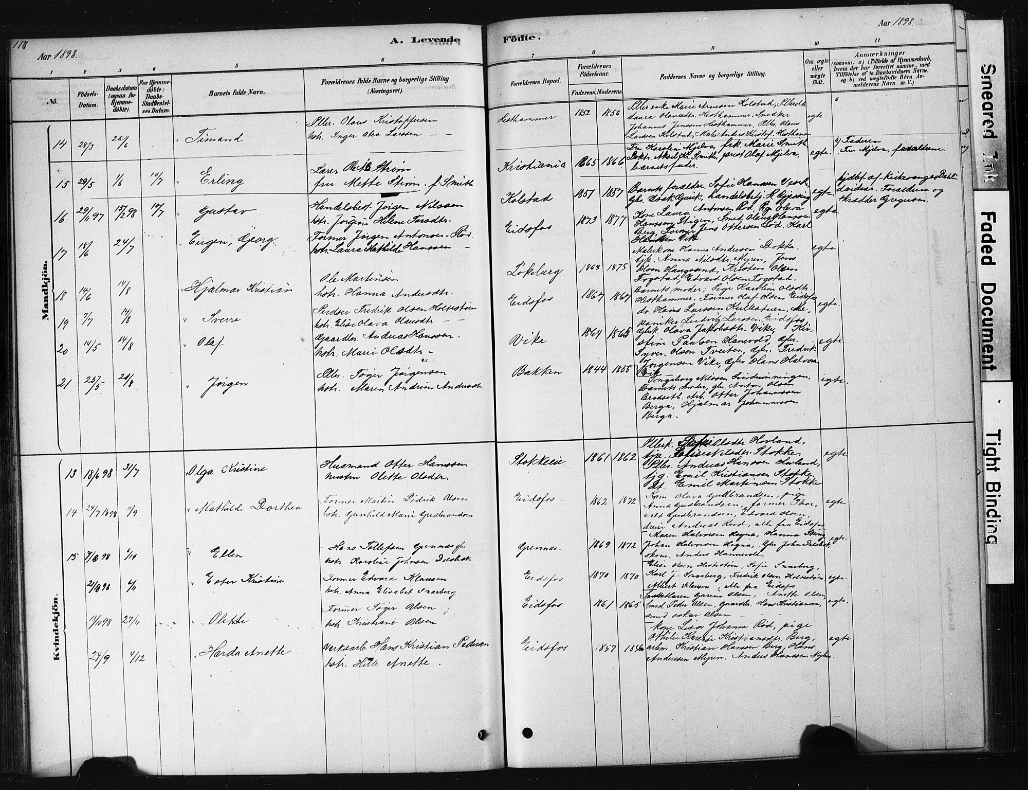 Hof kirkebøker, AV/SAKO-A-64/G/Ga/L0004: Parish register (copy) no. I 4, 1878-1930, p. 117