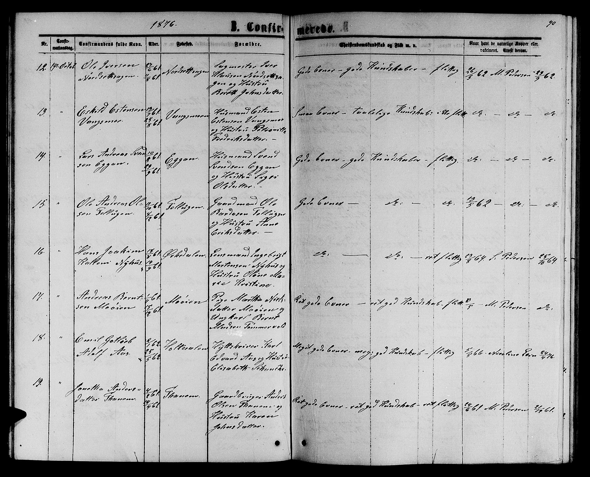 Ministerialprotokoller, klokkerbøker og fødselsregistre - Sør-Trøndelag, AV/SAT-A-1456/618/L0451: Parish register (copy) no. 618C02, 1865-1883, p. 90