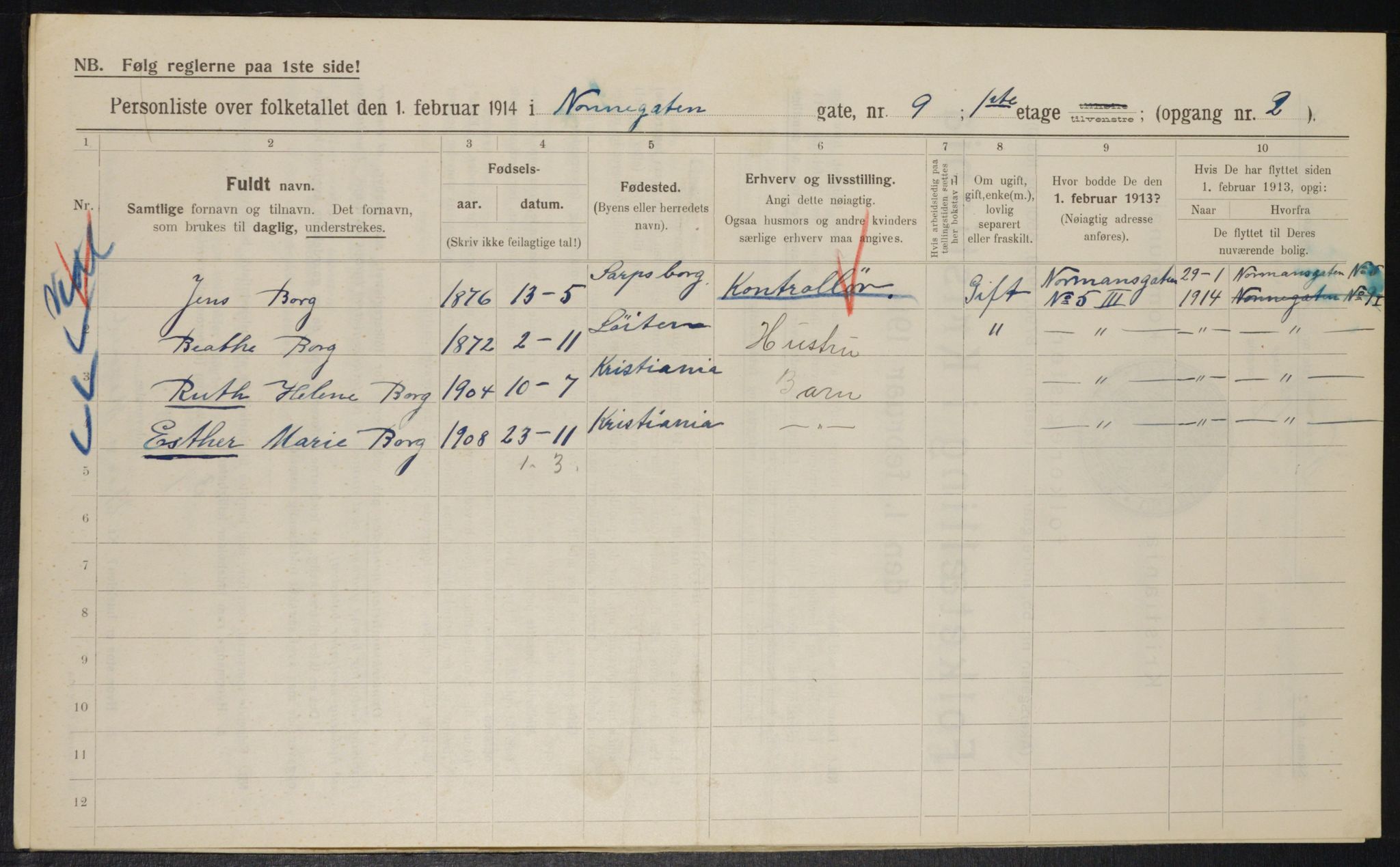 OBA, Municipal Census 1914 for Kristiania, 1914, p. 130499