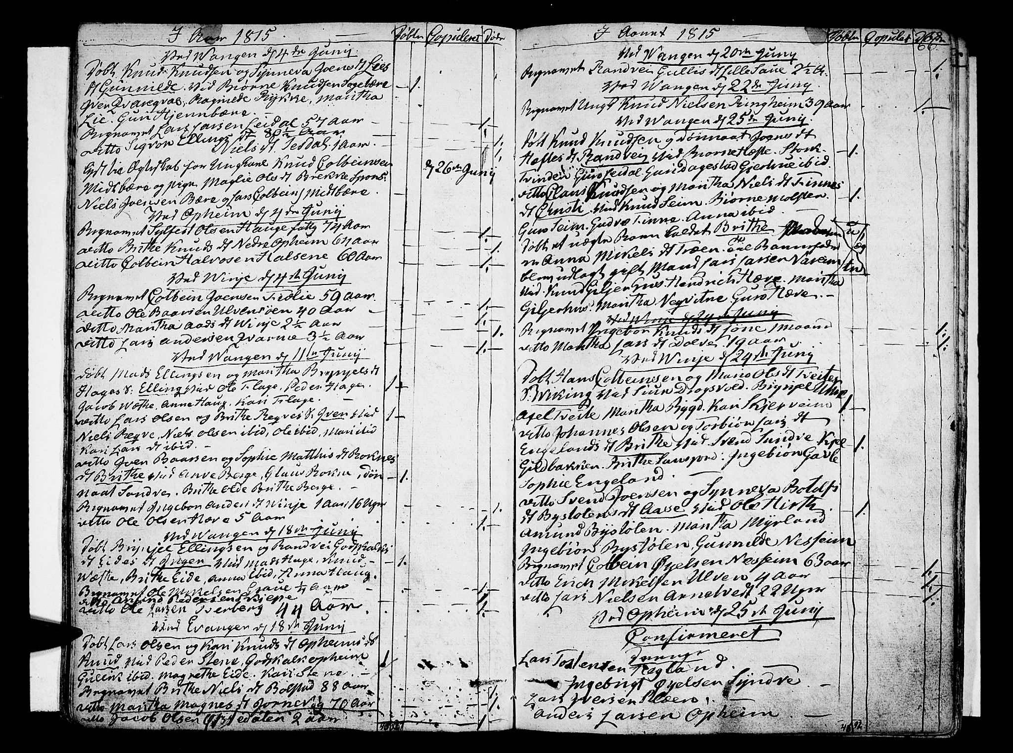 Voss sokneprestembete, SAB/A-79001/H/Haa: Parish register (official) no. A 10, 1810-1821, p. 66