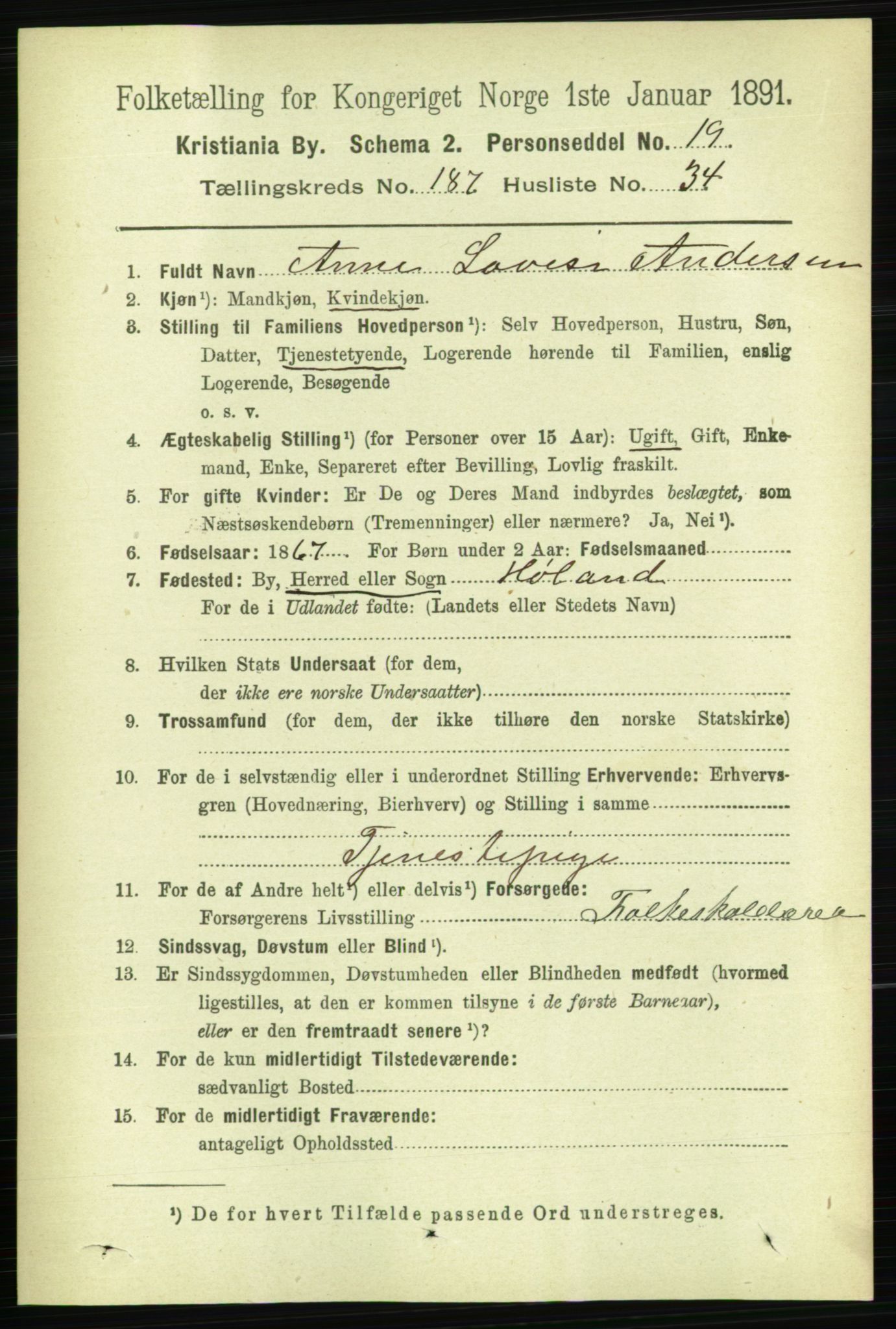 RA, 1891 census for 0301 Kristiania, 1891, p. 112520