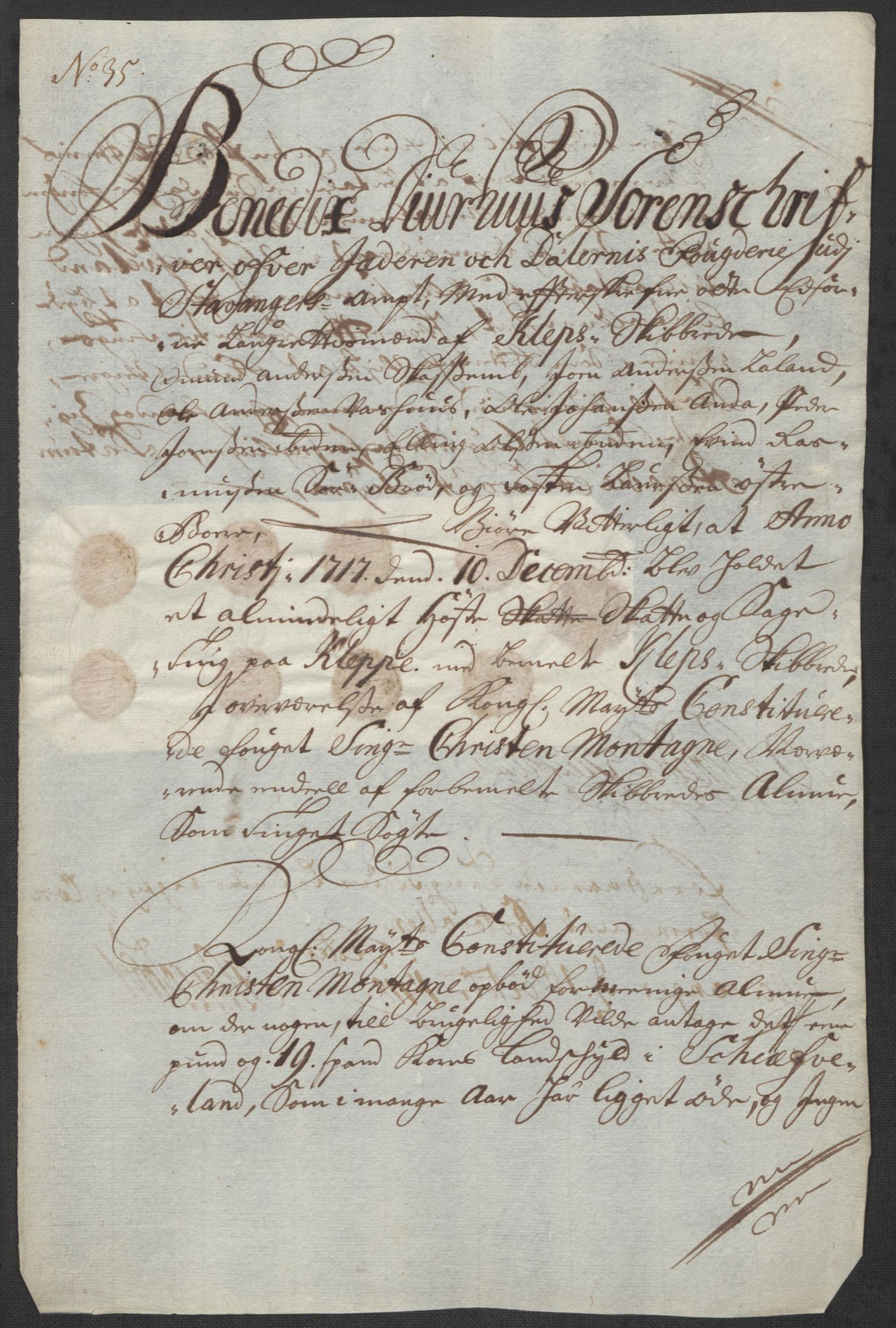 Rentekammeret inntil 1814, Reviderte regnskaper, Fogderegnskap, AV/RA-EA-4092/R46/L2742: Fogderegnskap Jæren og Dalane, 1717, p. 169