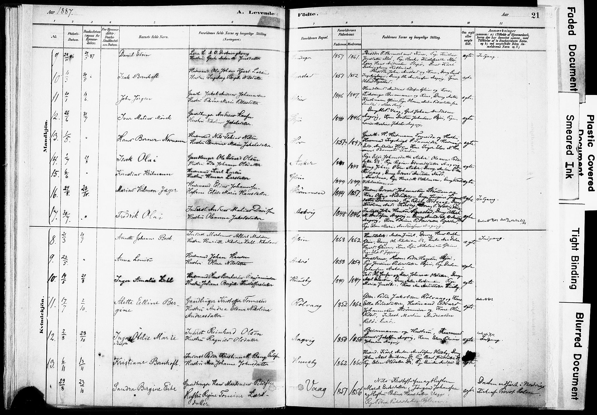Ministerialprotokoller, klokkerbøker og fødselsregistre - Nordland, SAT/A-1459/835/L0525: Parish register (official) no. 835A03I, 1881-1910, p. 21