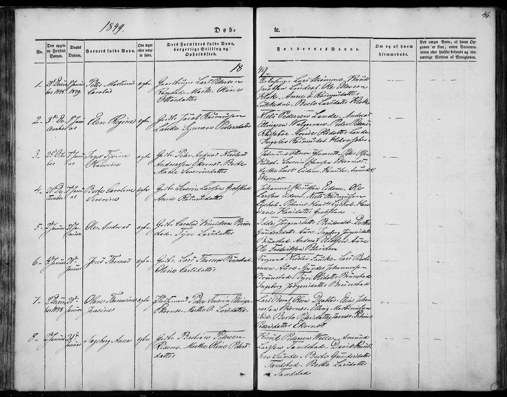 Ministerialprotokoller, klokkerbøker og fødselsregistre - Møre og Romsdal, SAT/A-1454/522/L0312: Parish register (official) no. 522A07, 1843-1851, p. 46