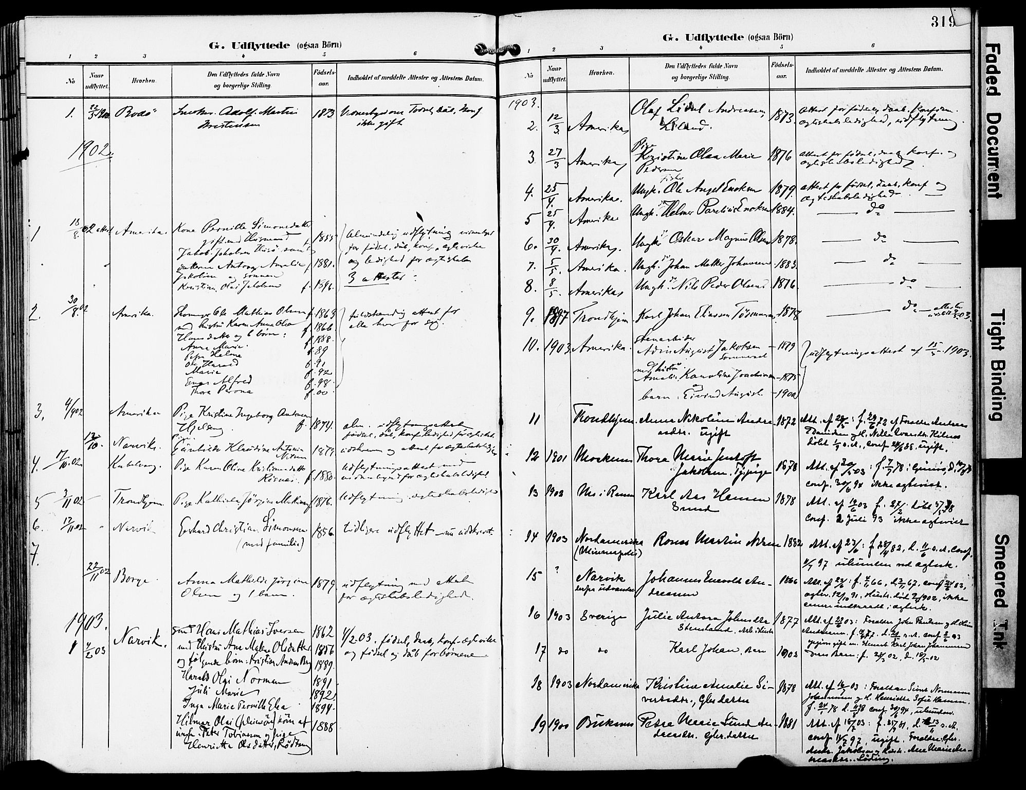 Ministerialprotokoller, klokkerbøker og fødselsregistre - Nordland, SAT/A-1459/859/L0848: Parish register (official) no. 859A08, 1900-1912, p. 319