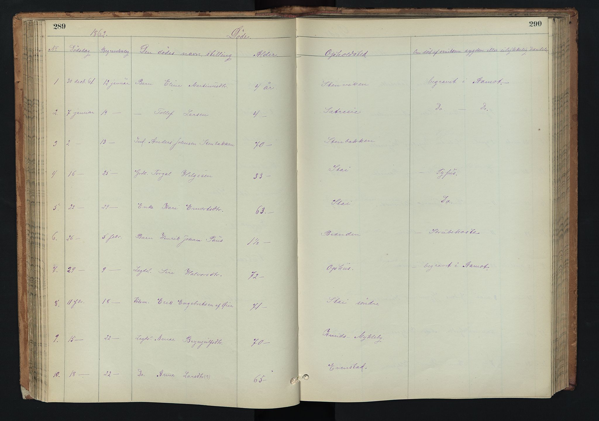 Stor-Elvdal prestekontor, AV/SAH-PREST-052/H/Ha/Hab/L0002: Parish register (copy) no. 2, 1860-1894, p. 289-290