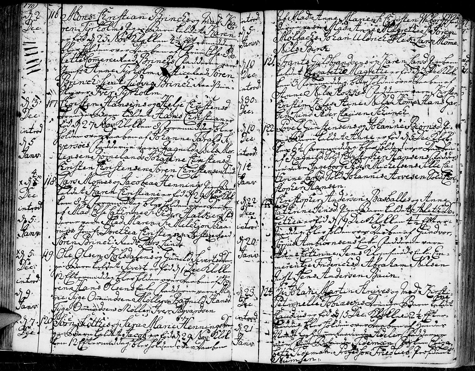 Kristiansand domprosti, AV/SAK-1112-0006/F/Fa/L0002: Parish register (official) no. A 2, 1755-1778, p. 170-171