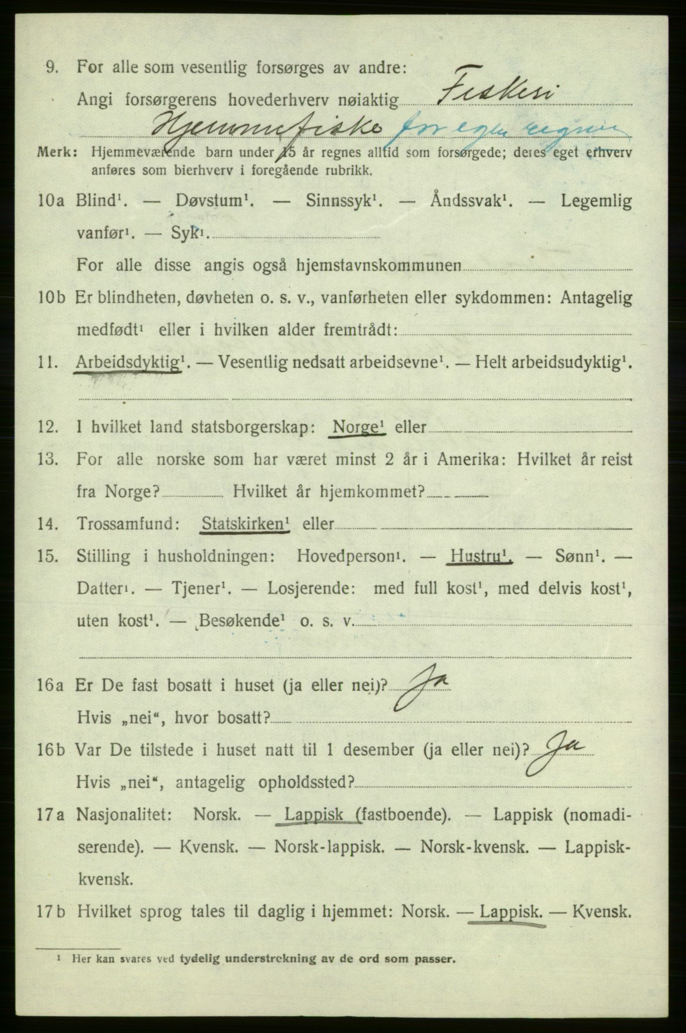 SATØ, 1920 census for , 1920, p. 2873