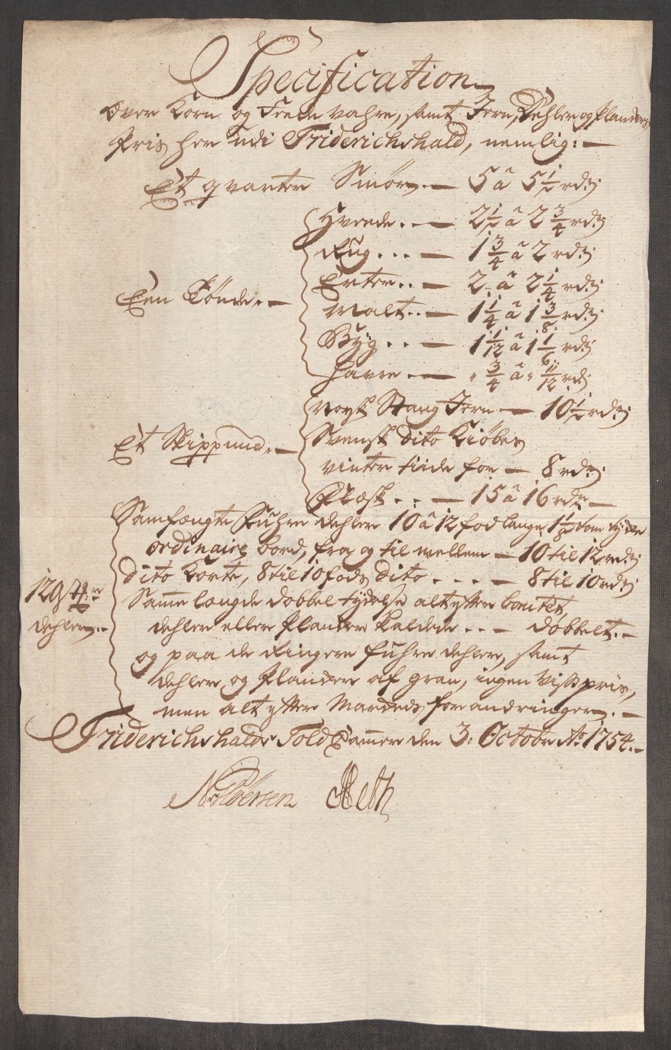 Rentekammeret inntil 1814, Realistisk ordnet avdeling, AV/RA-EA-4070/Oe/L0005: [Ø1]: Priskuranter, 1753-1757, p. 173