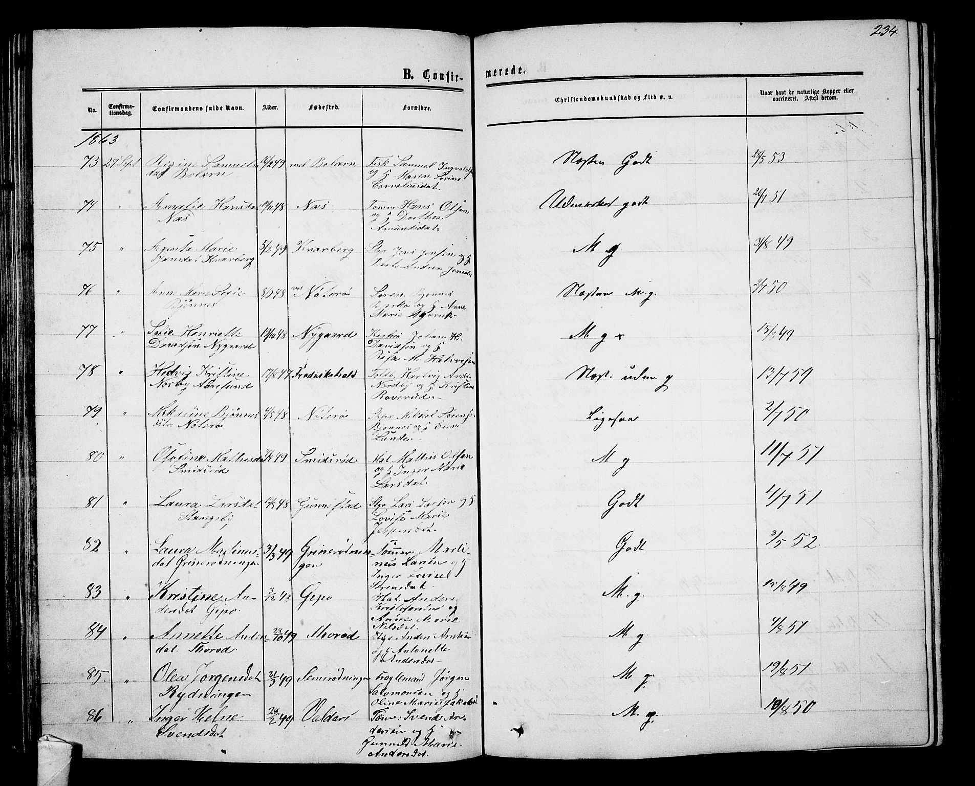 Nøtterøy kirkebøker, AV/SAKO-A-354/G/Ga/L0002: Parish register (copy) no. I 2, 1860-1877, p. 234