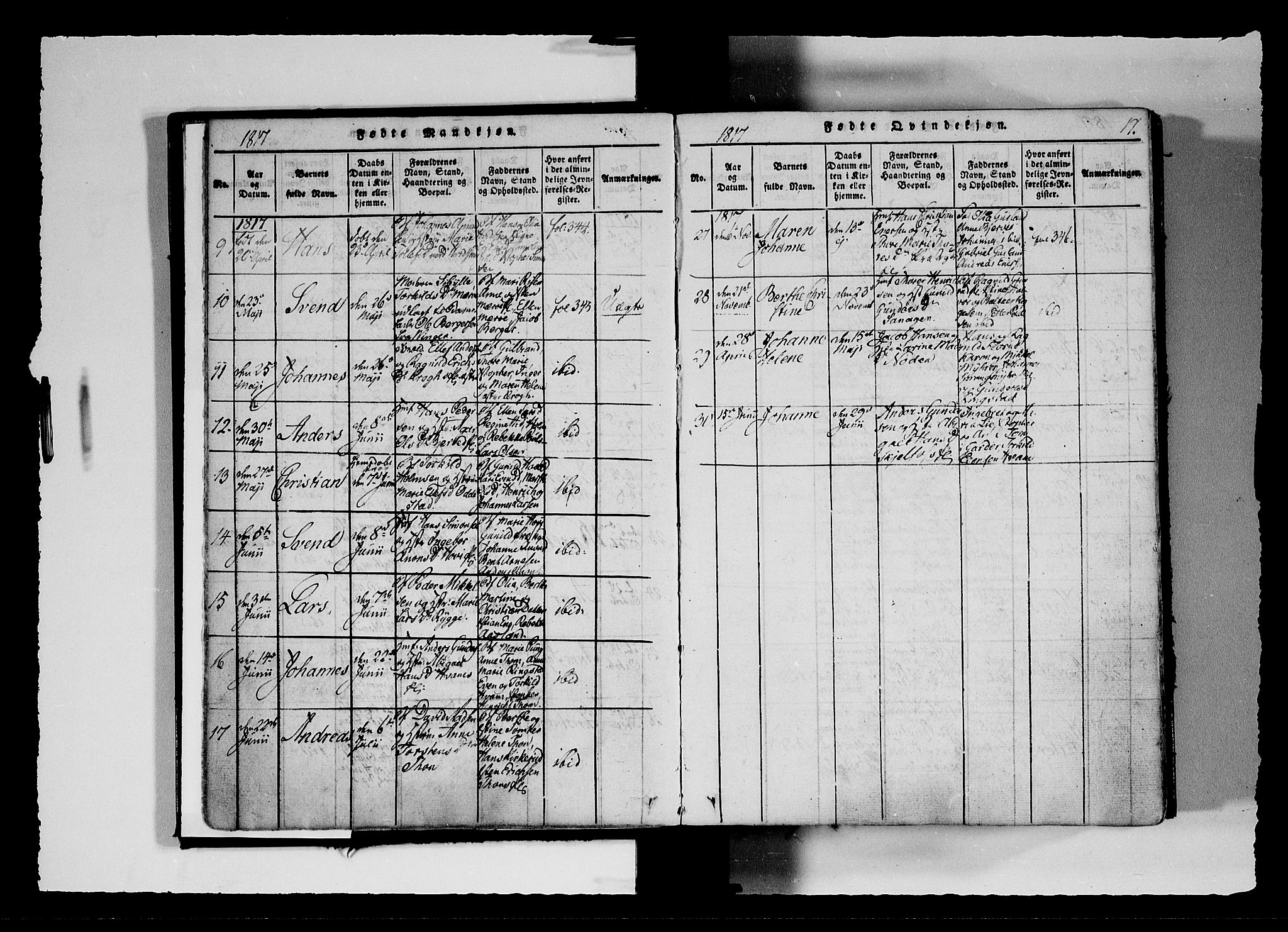 Hobøl prestekontor Kirkebøker, AV/SAO-A-2002/F/Fa/L0002: Parish register (official) no. I 2, 1814-1841, p. 17