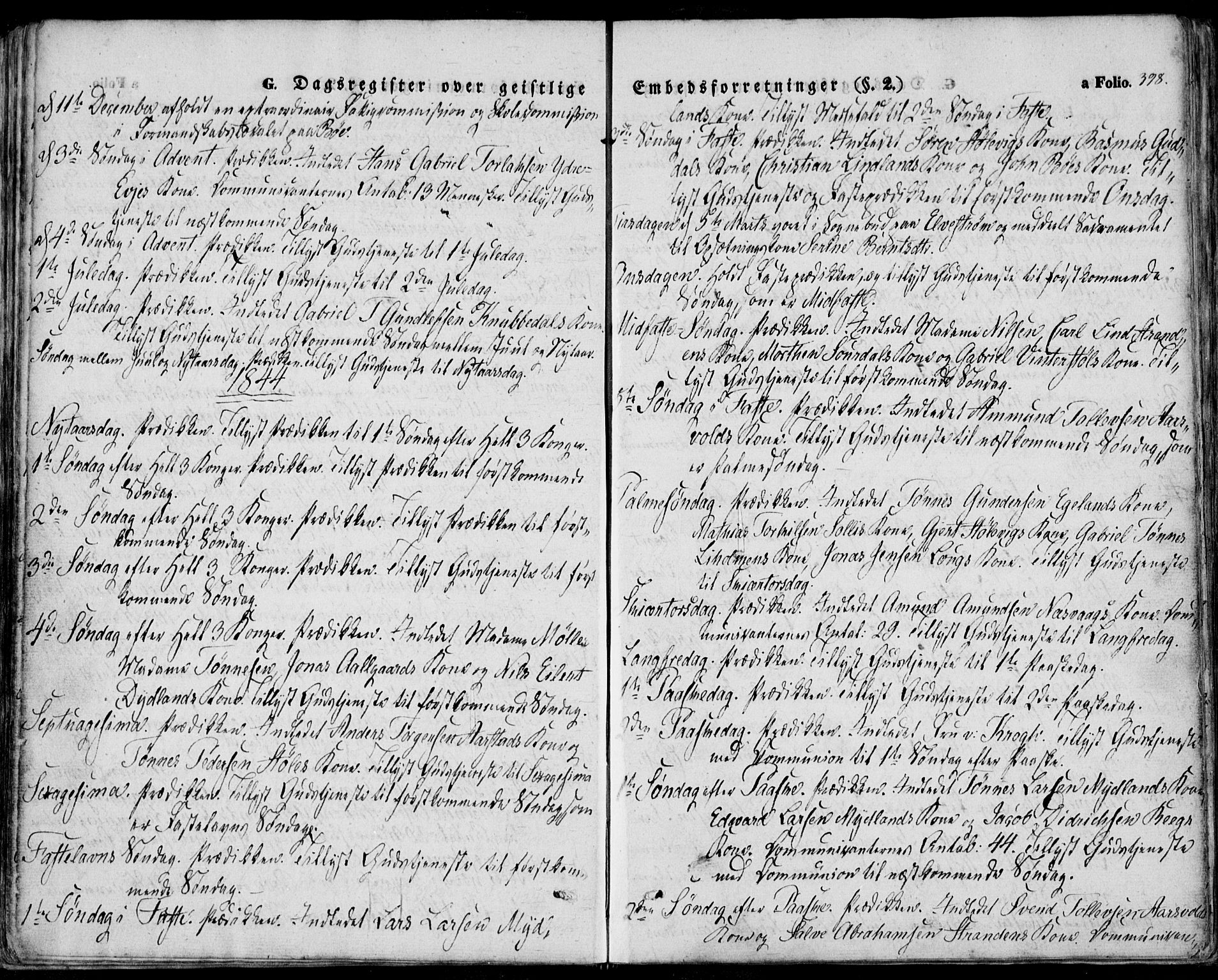 Sokndal sokneprestkontor, SAST/A-101808: Parish register (official) no. A 8.2, 1842-1857, p. 398