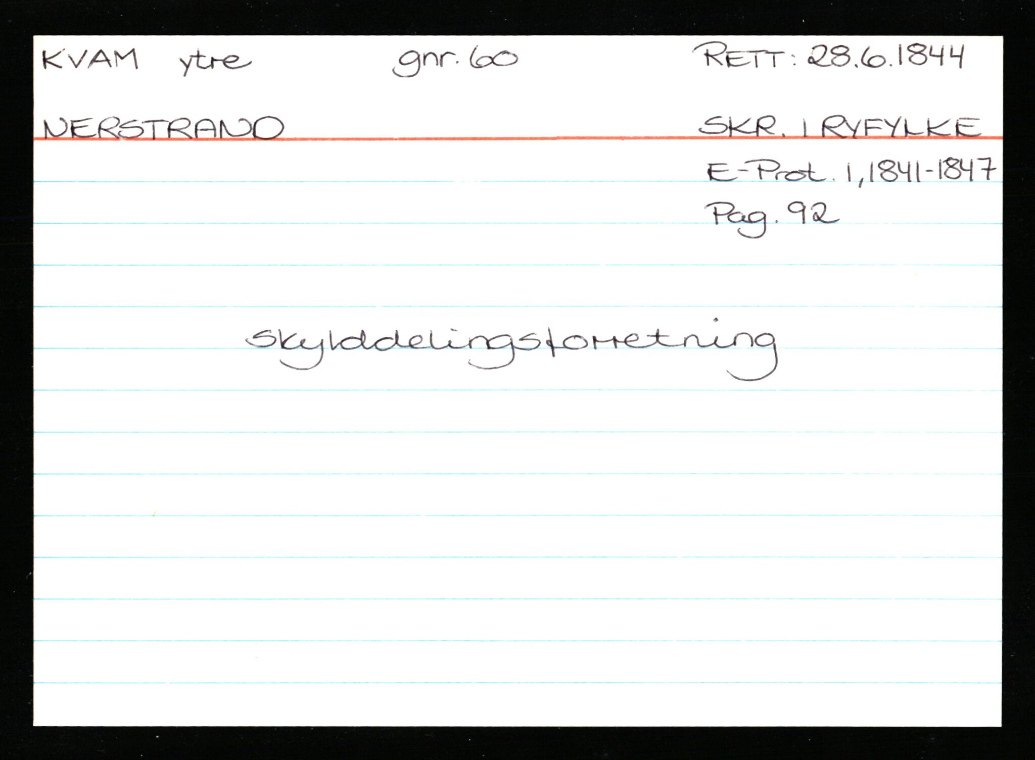 Statsarkivet i Stavanger, AV/SAST-A-101971/03/Y/Ym/L0032: Åstedskort sortert etter gårdsnavn: Kolstø - Kvasseim, 1600-1950, p. 588