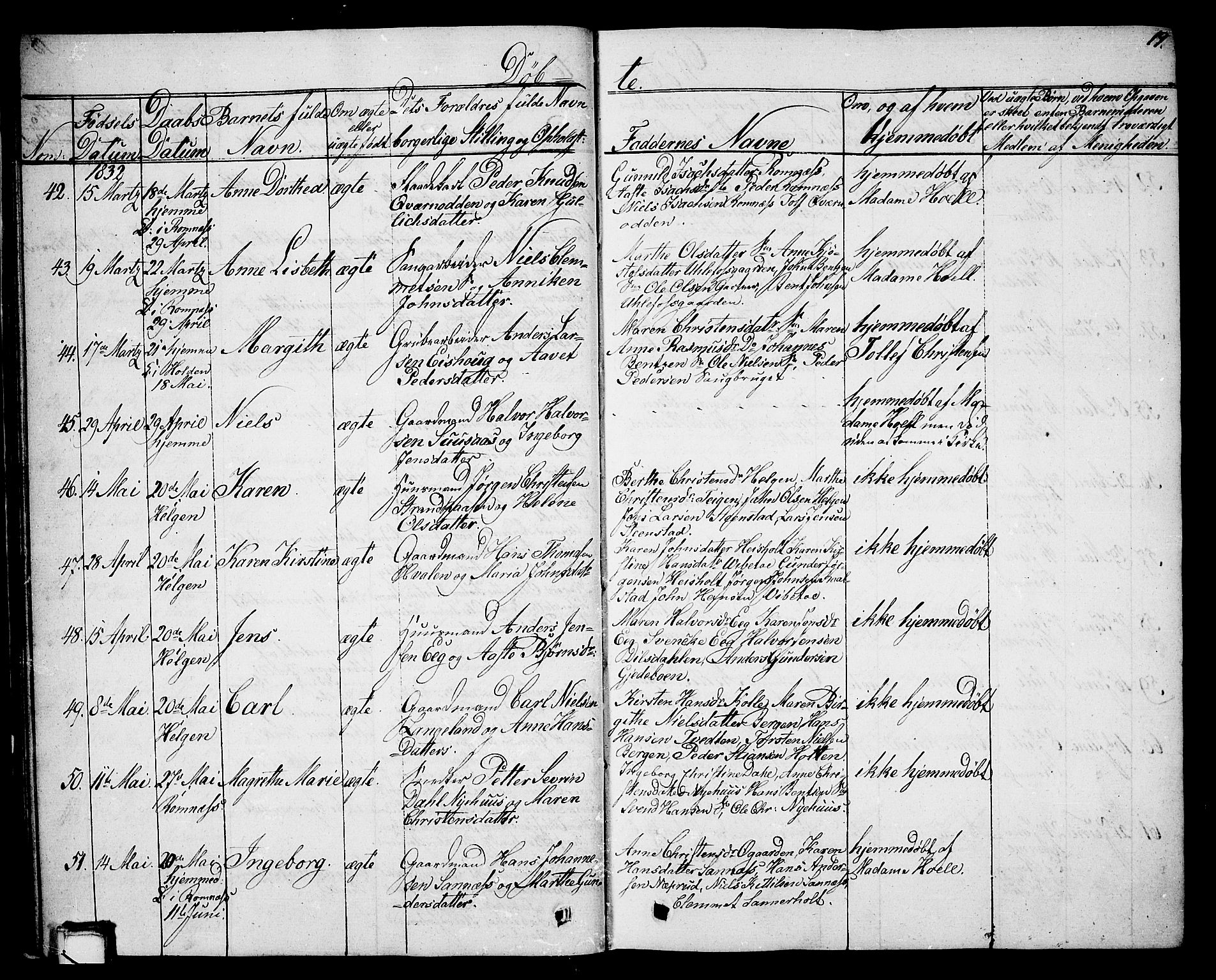 Holla kirkebøker, AV/SAKO-A-272/G/Ga/L0002: Parish register (copy) no. I 2, 1830-1848, p. 19