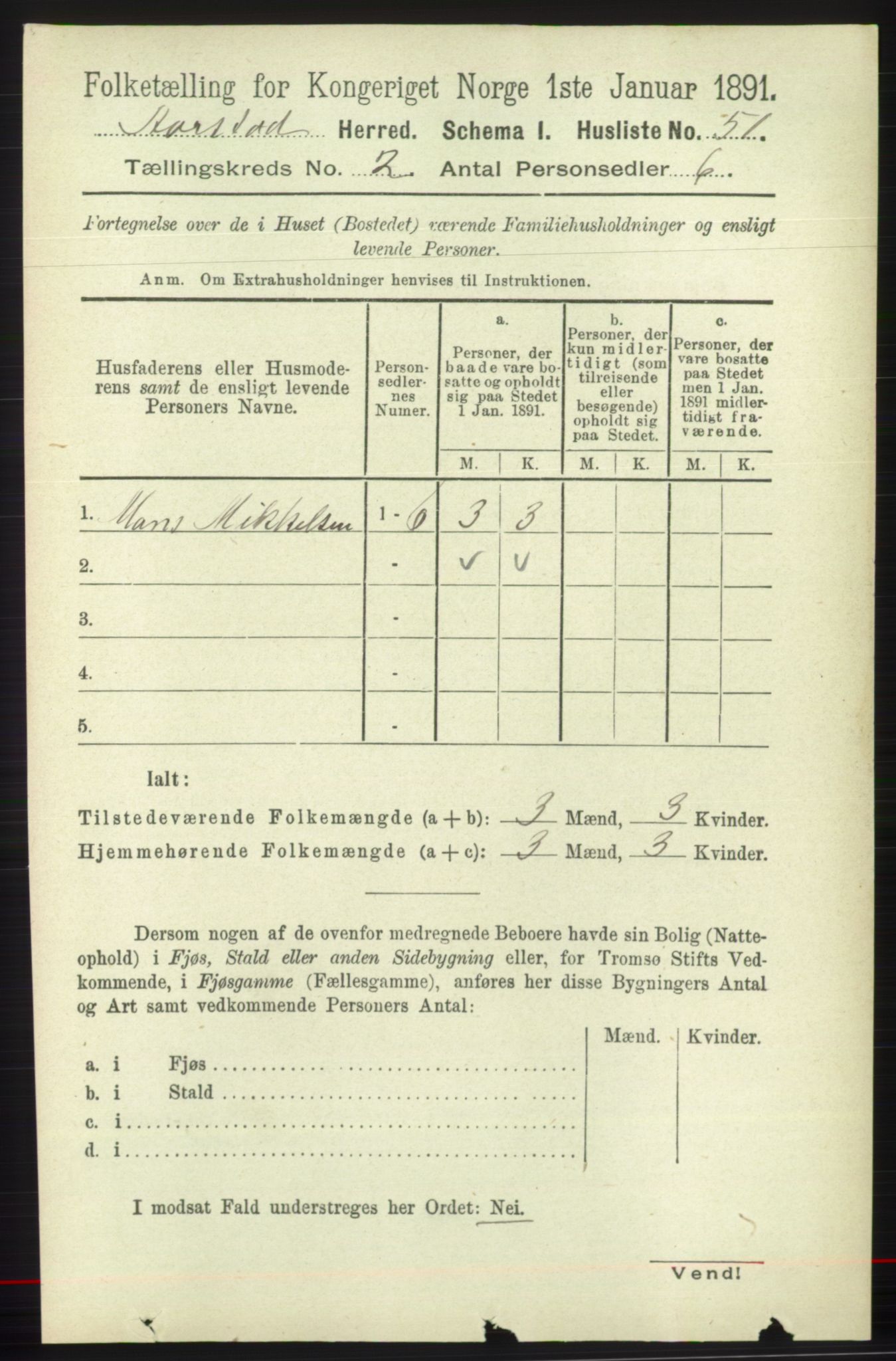 SAB, 1891 Census for 1280 Årstad, 1891, p. 1103