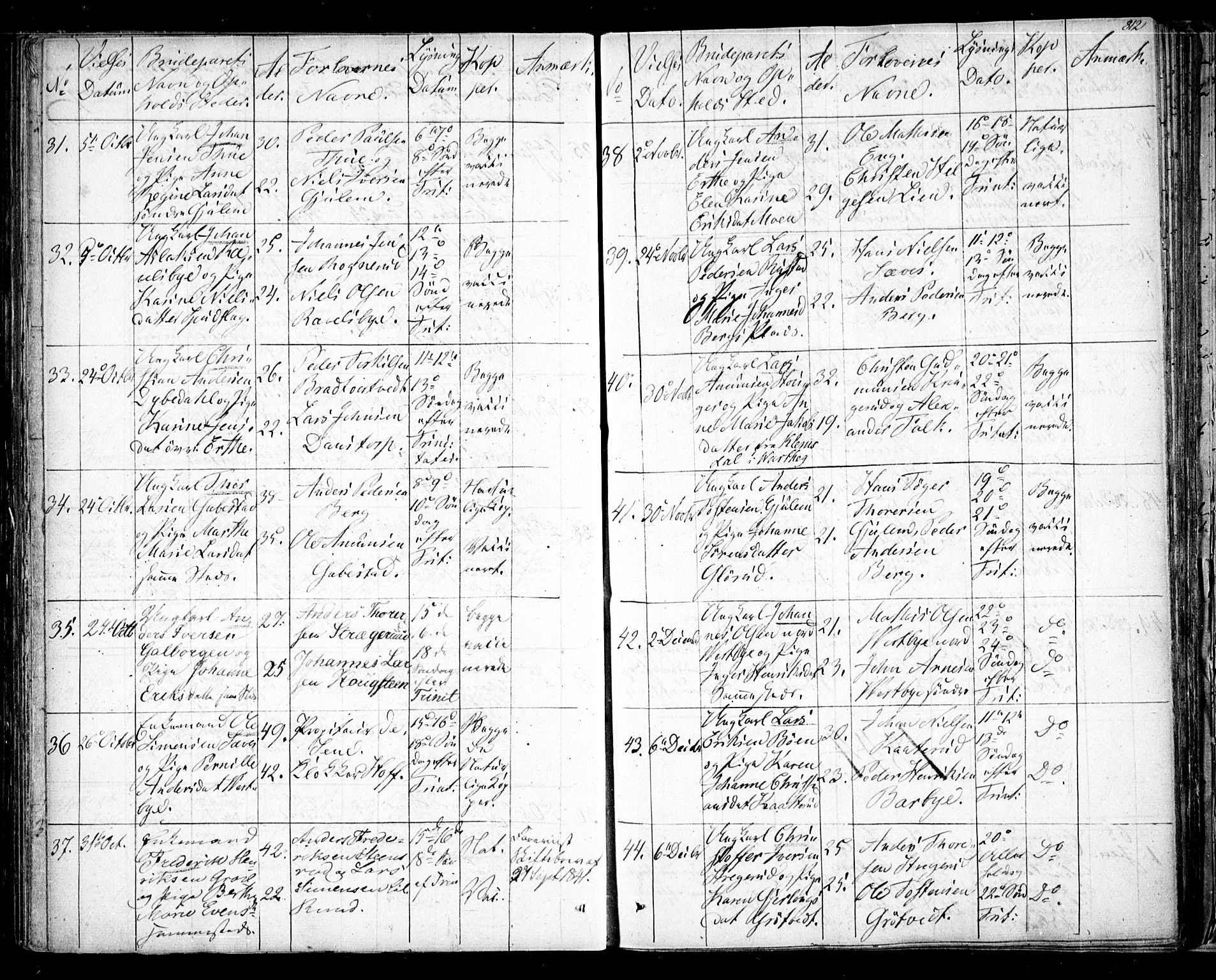 Rakkestad prestekontor Kirkebøker, AV/SAO-A-2008/F/Fa/L0008: Parish register (official) no. I 8, 1842-1849, p. 811-812