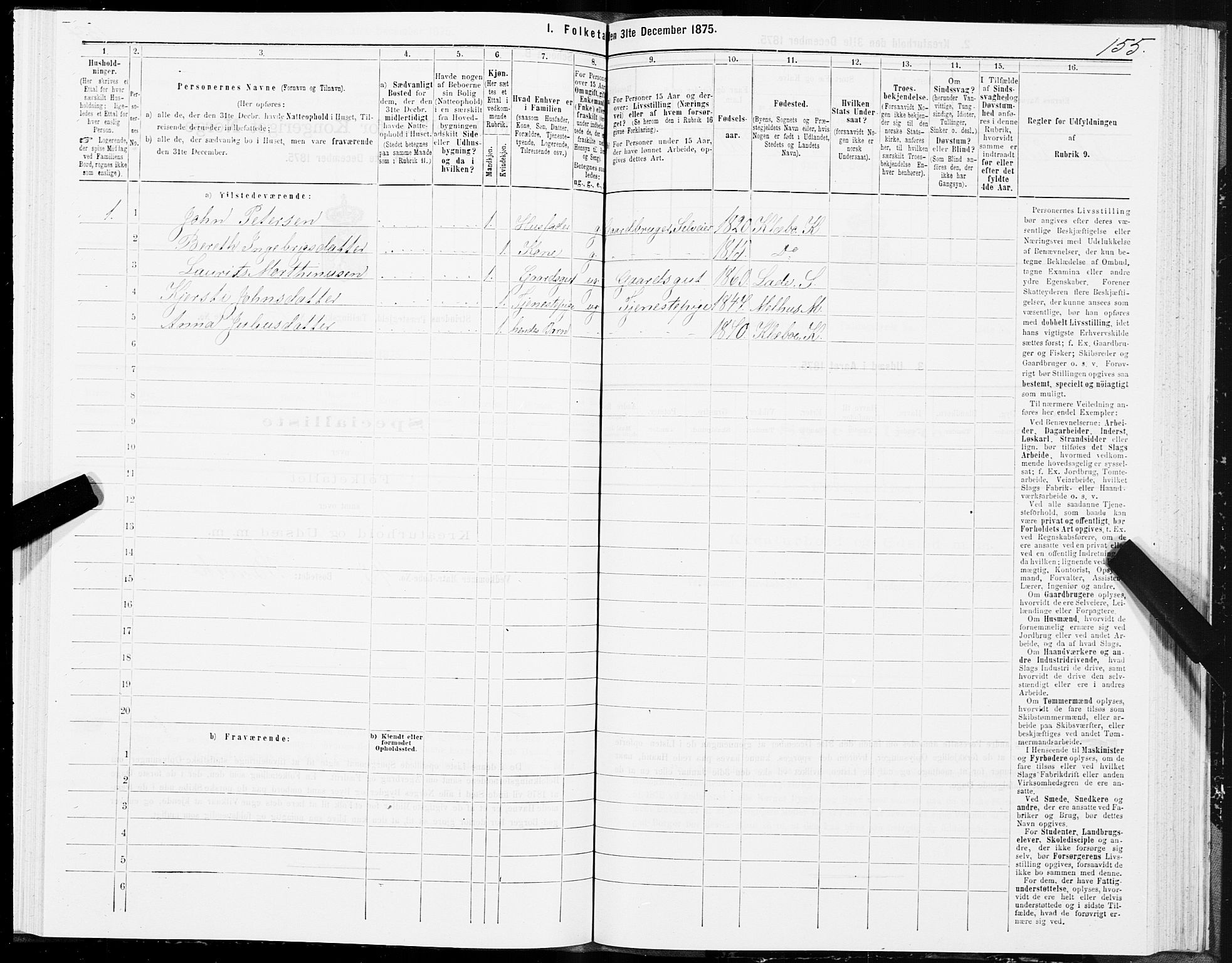 SAT, 1875 census for 1660P Strinda, 1875, p. 8155