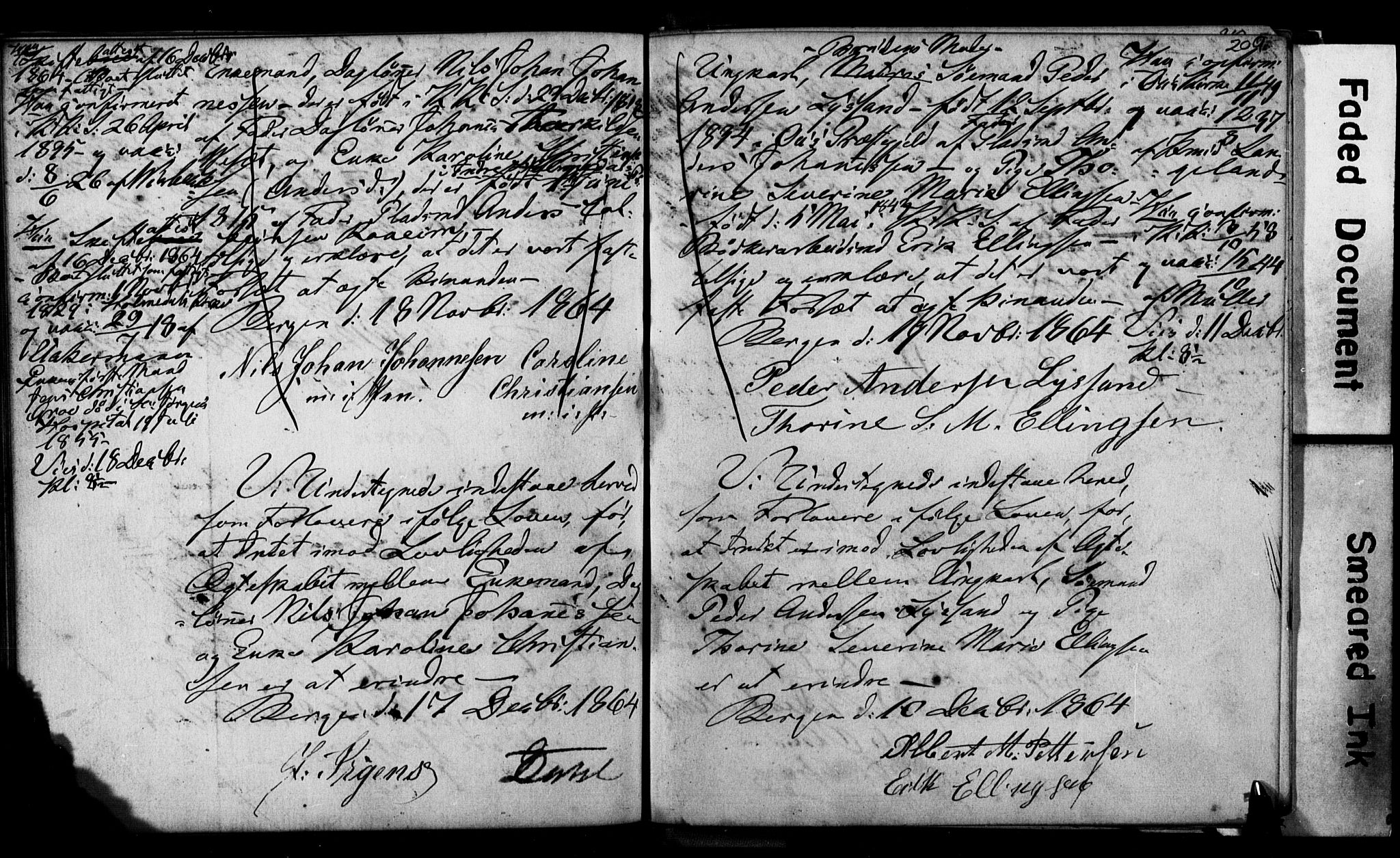 Korskirken sokneprestembete, AV/SAB-A-76101: Best man's statements no. II.5.2, 1859-1865, p. 209