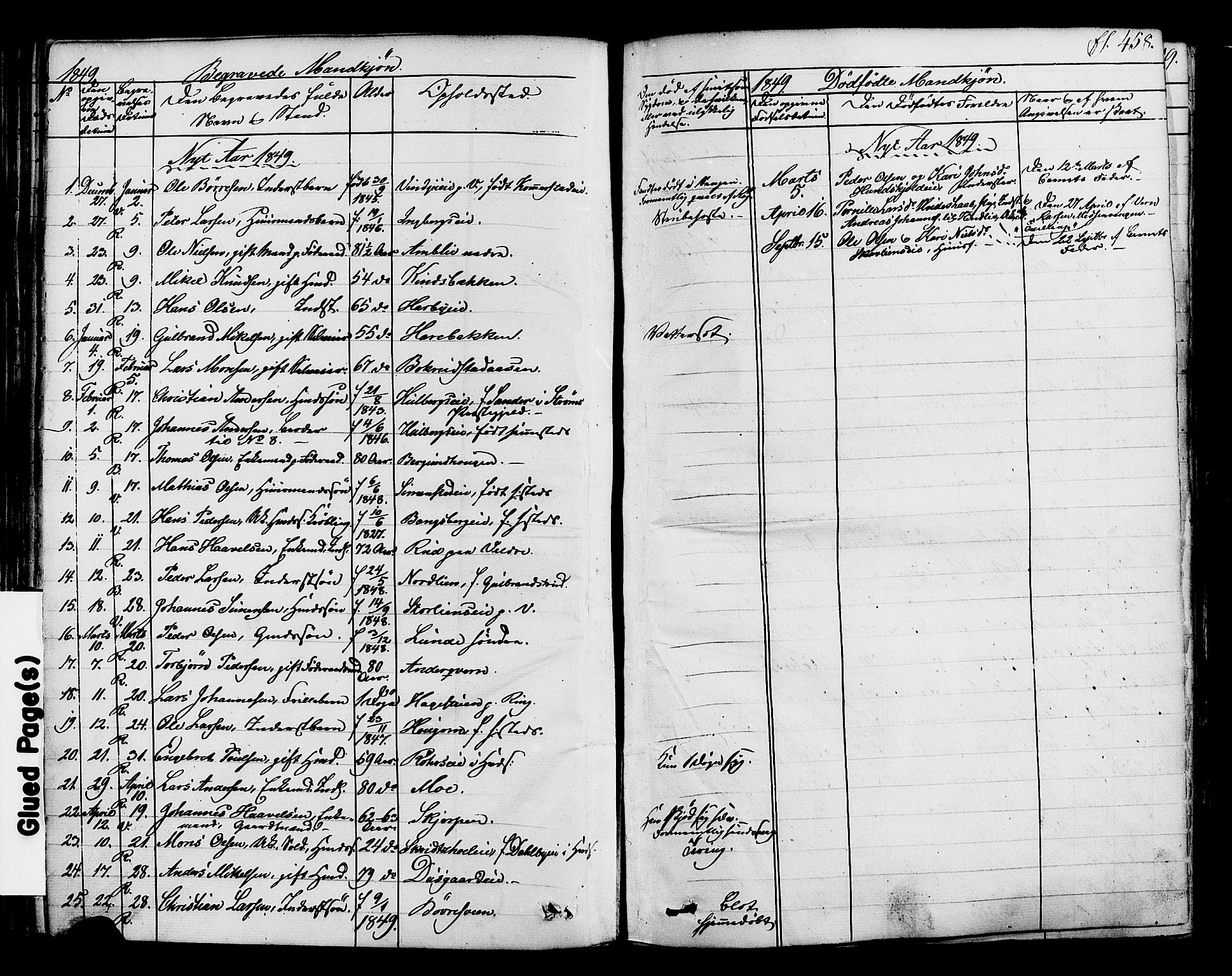 Ringsaker prestekontor, SAH/PREST-014/K/Ka/L0008: Parish register (official) no. 8, 1837-1850, p. 458