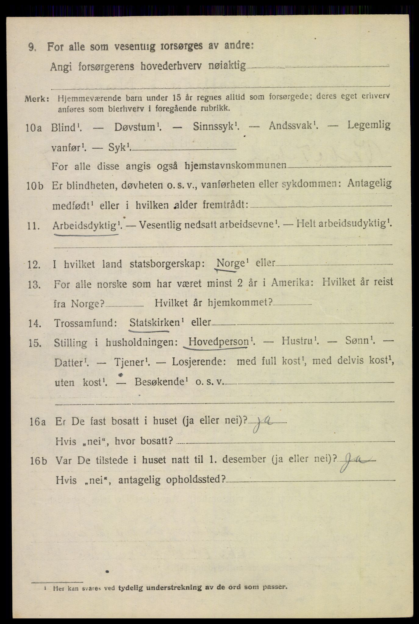 SAH, 1920 census for Vestre Toten, 1920, p. 9673