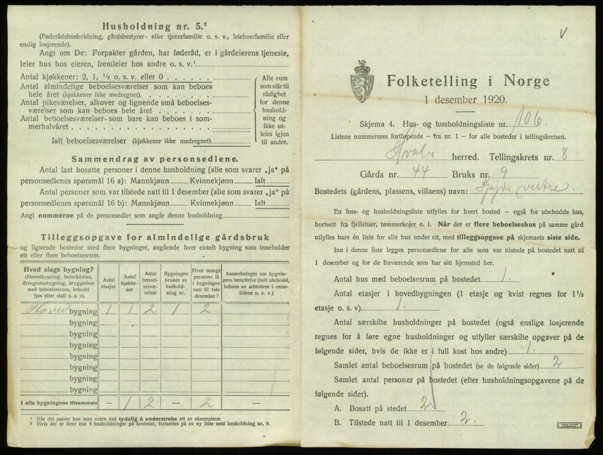 SAO, 1920 census for Hvaler, 1920, p. 1523