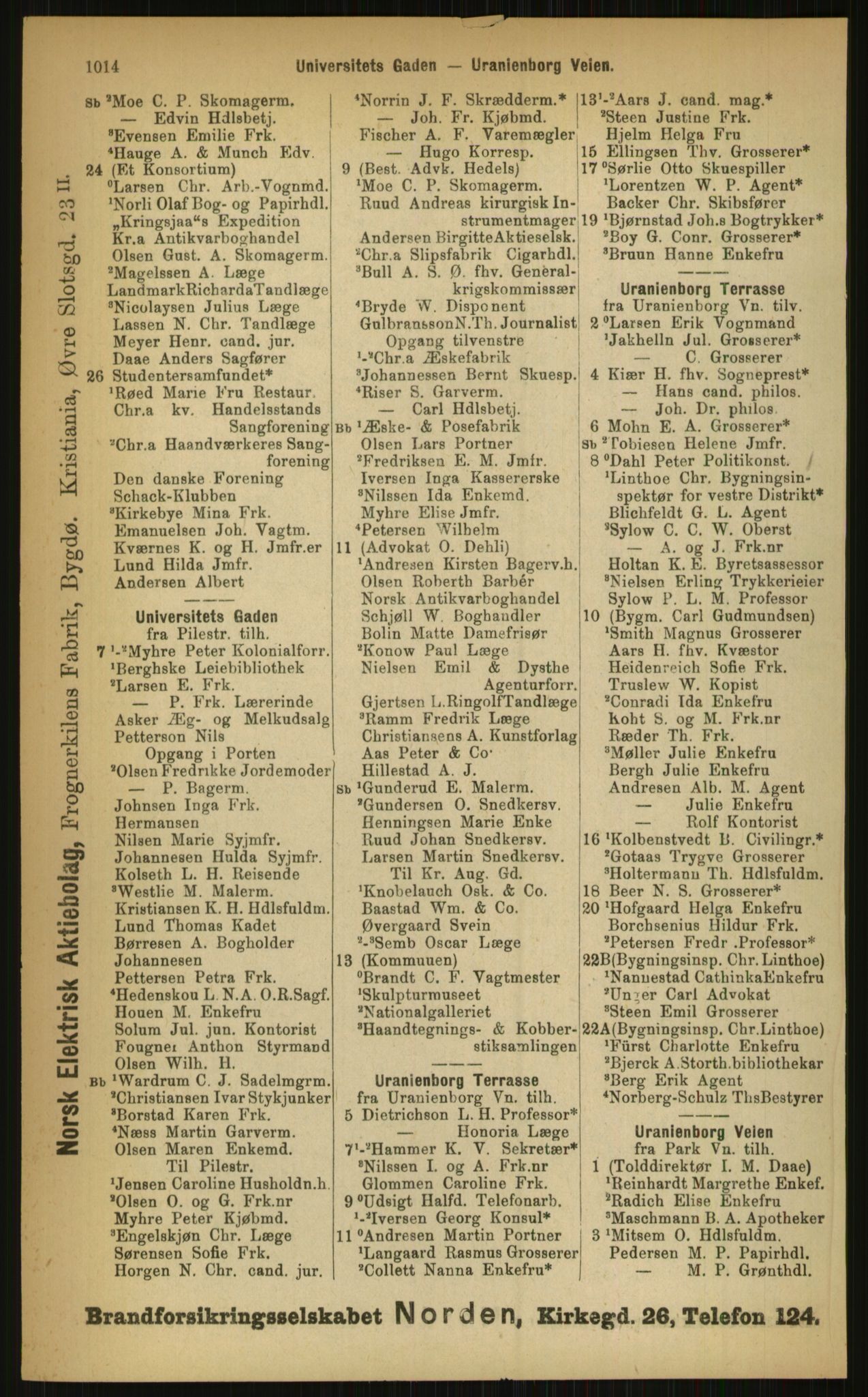 Kristiania/Oslo adressebok, PUBL/-, 1899, p. 1014