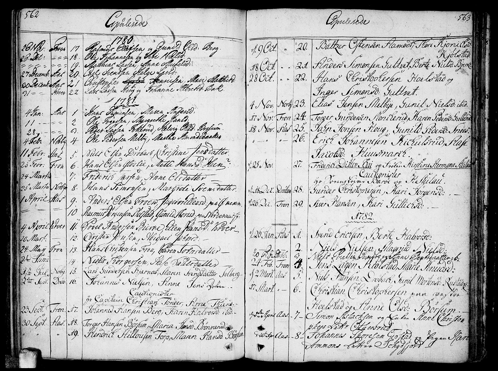 Ås prestekontor Kirkebøker, SAO/A-10894/F/Fa/L0002: Parish register (official) no. I 2, 1778-1813, p. 562-563