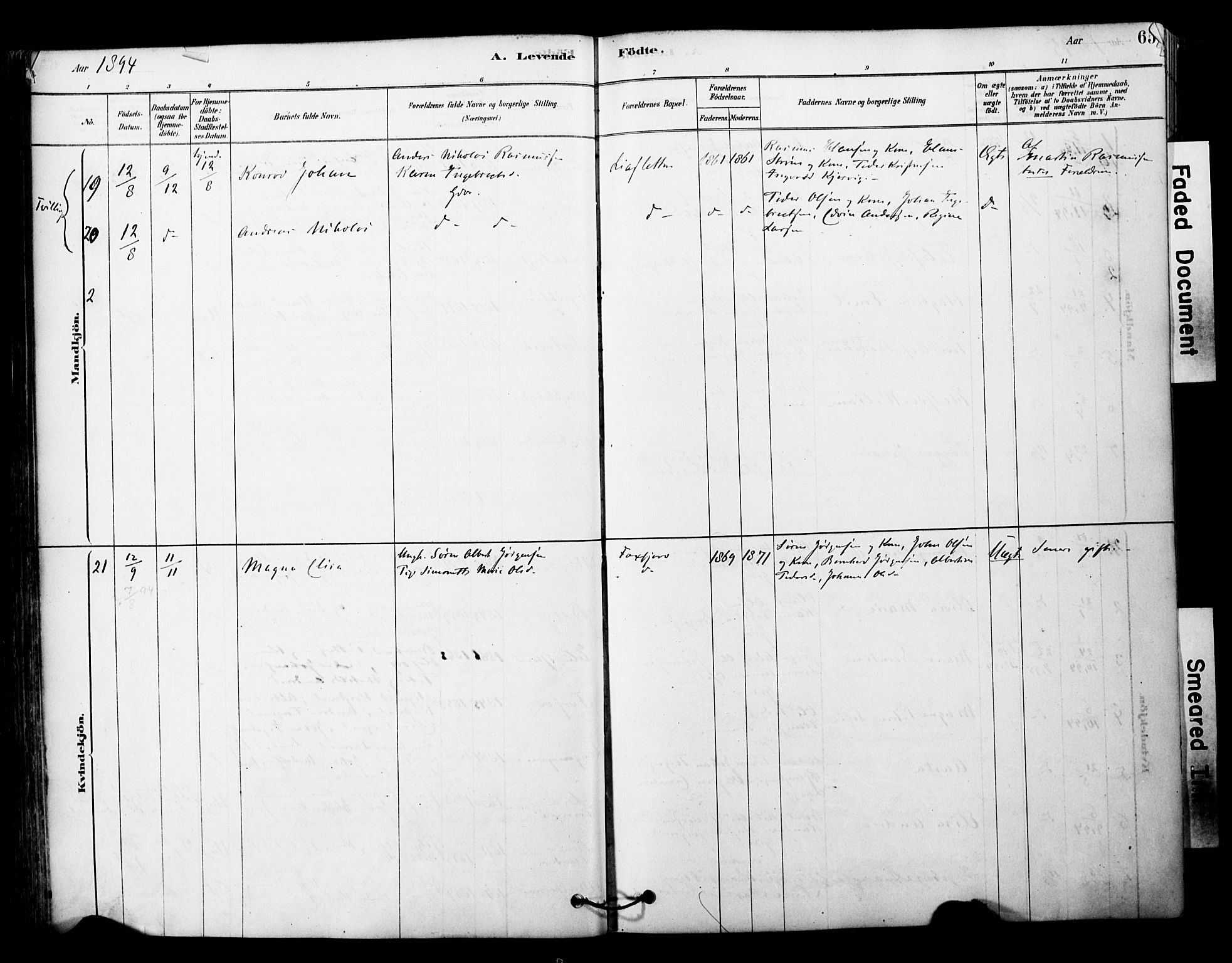 Tranøy sokneprestkontor, SATØ/S-1313/I/Ia/Iaa/L0011kirke: Parish register (official) no. 11, 1878-1904, p. 65