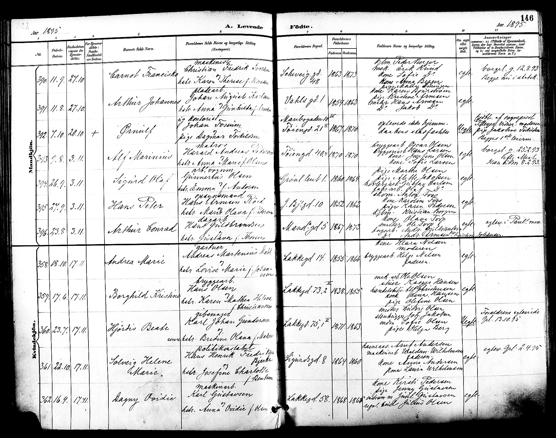 Grønland prestekontor Kirkebøker, AV/SAO-A-10848/F/Fa/L0012: Parish register (official) no. 12, 1893-1900, p. 146