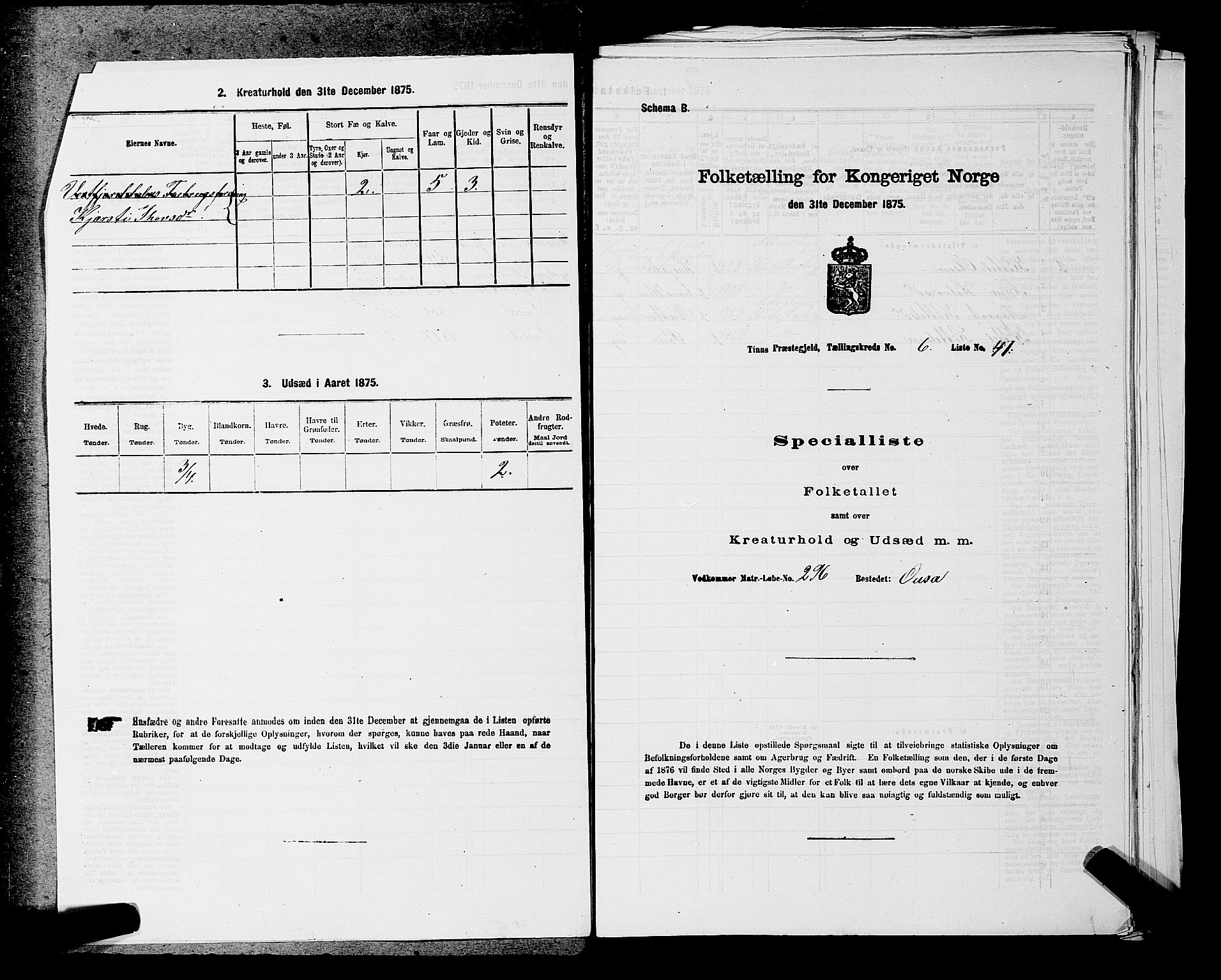 SAKO, 1875 census for 0826P Tinn, 1875, p. 832