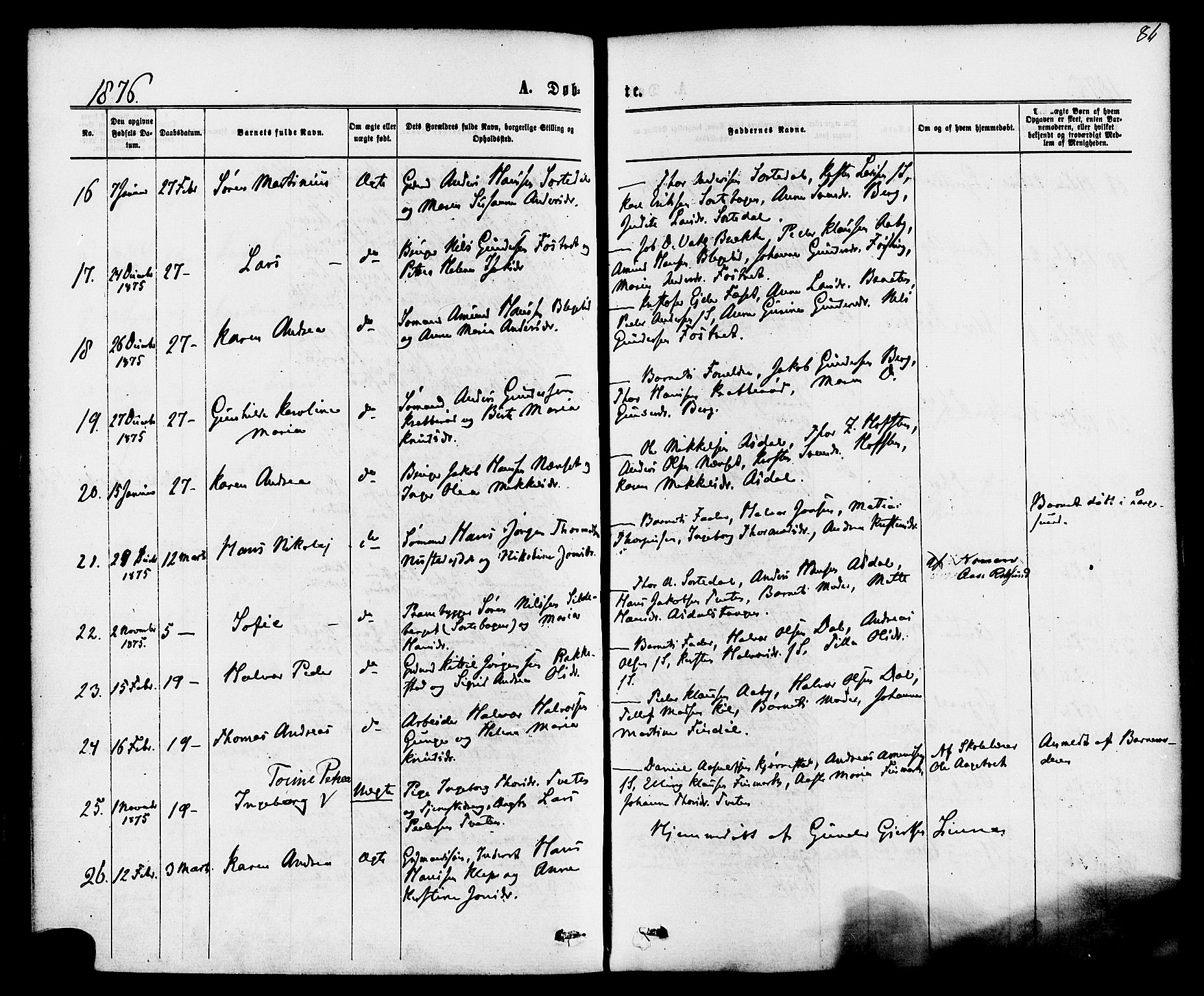 Bamble kirkebøker, AV/SAKO-A-253/F/Fa/L0006: Parish register (official) no. I 6, 1869-1877, p. 86